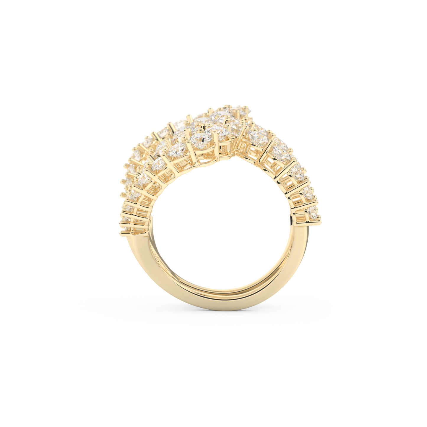 Curve and Multi Stones Design Wedding Band with 3.501 CT Round Cut Moissanite – Yellow, White, or Rose Gold
