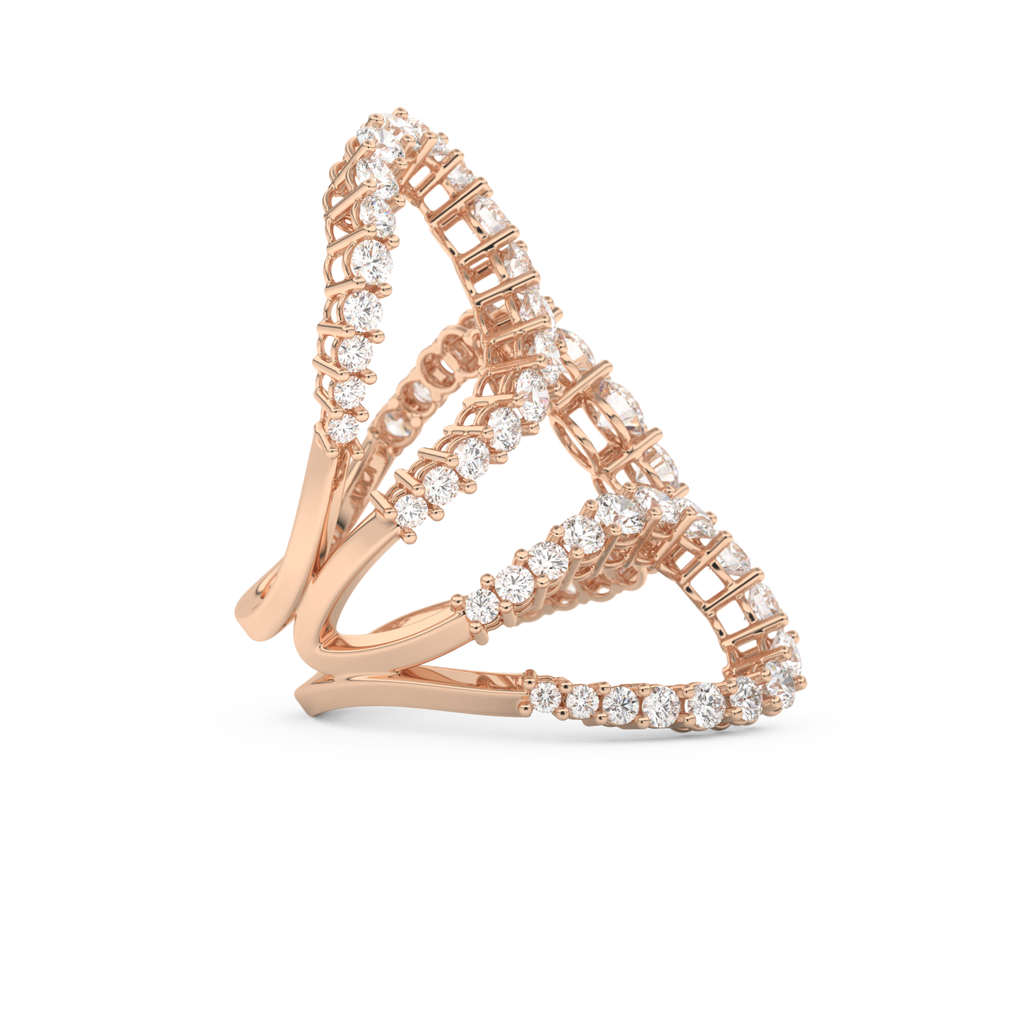 Curve and Multi Stones Design Wedding Band with 3.501 CT Round Cut Moissanite – Yellow, White, or Rose Gold