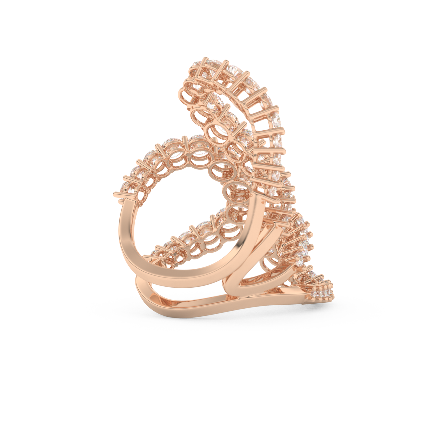 Curve and Multi Stones Design Wedding Band with 3.501 CT Round Cut Moissanite – Yellow, White, or Rose Gold