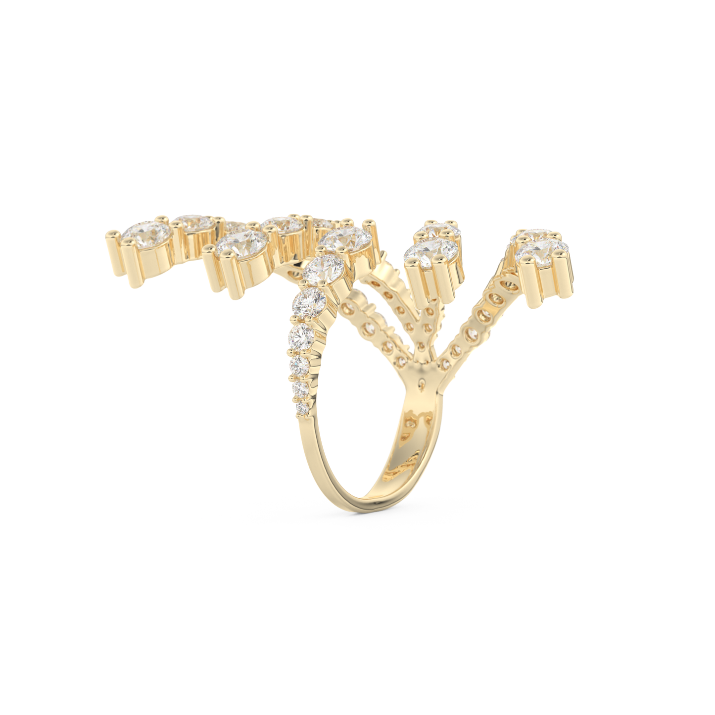 Floral and Multi Stones Wedding Band with 2.717 CT Round Cut Moissanite – Yellow, White, or Rose Gold (Copy)