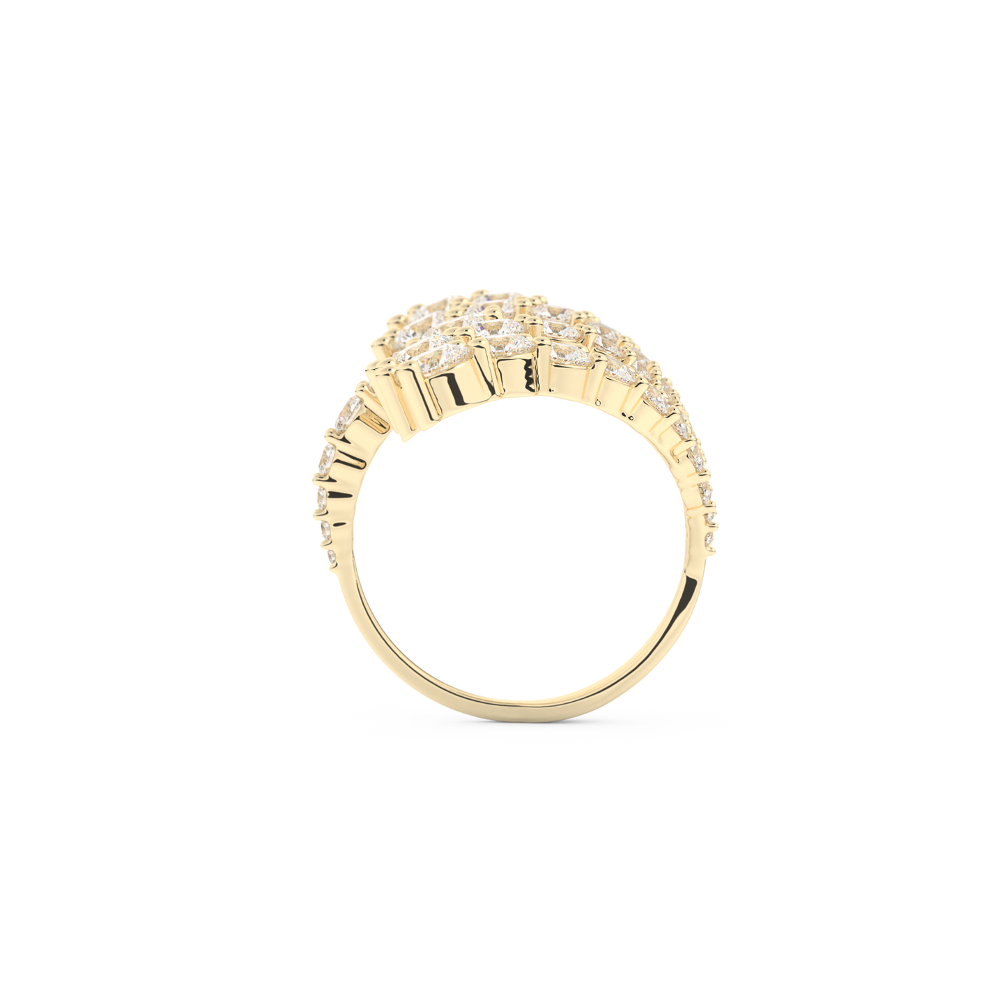 Floral and Multi Stones Wedding Band with 2.717 CT Round Cut Moissanite – Yellow, White, or Rose Gold (Copy)