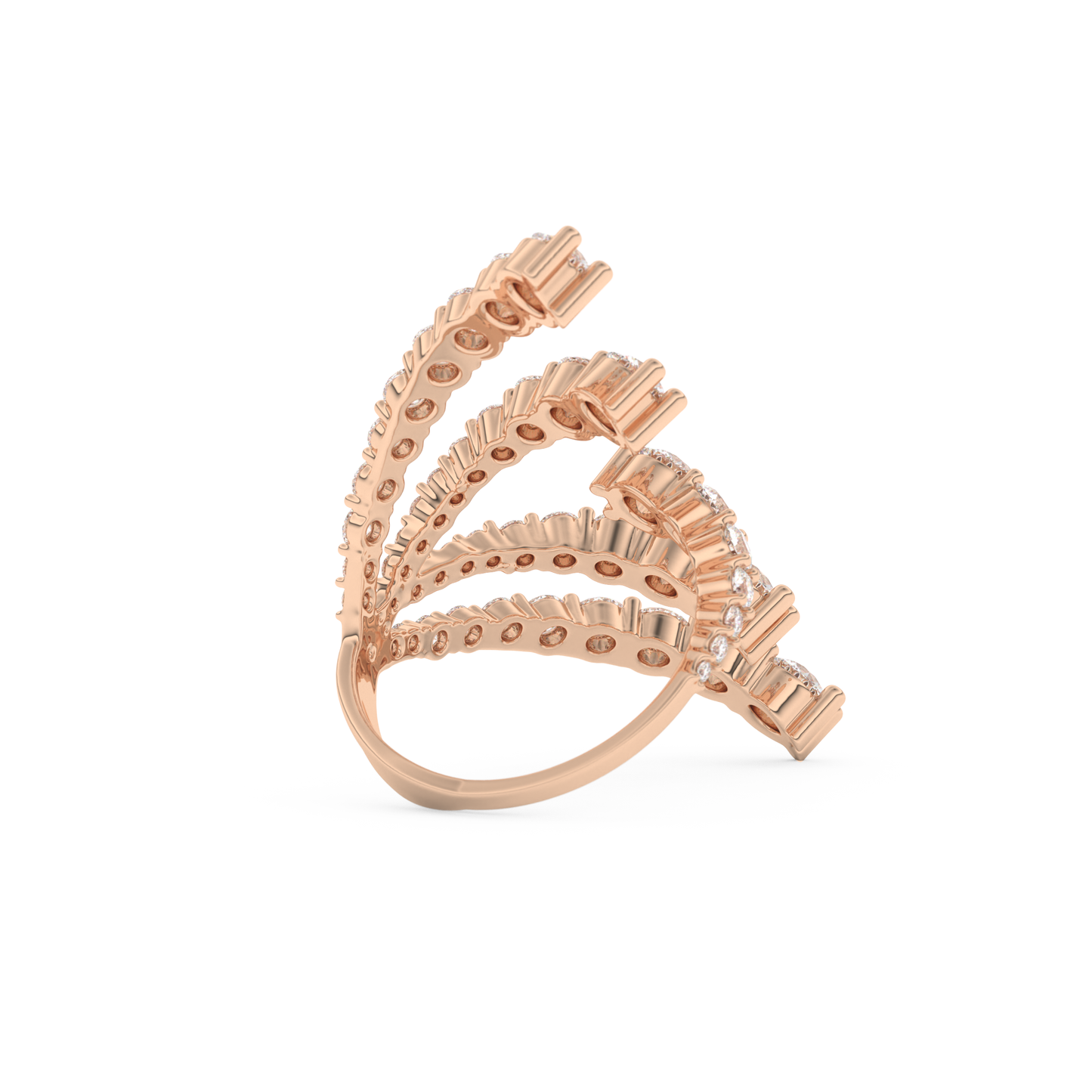 Floral and Multi Stones Wedding Band with 2.717 CT Round Cut Moissanite – Yellow, White, or Rose Gold (Copy)