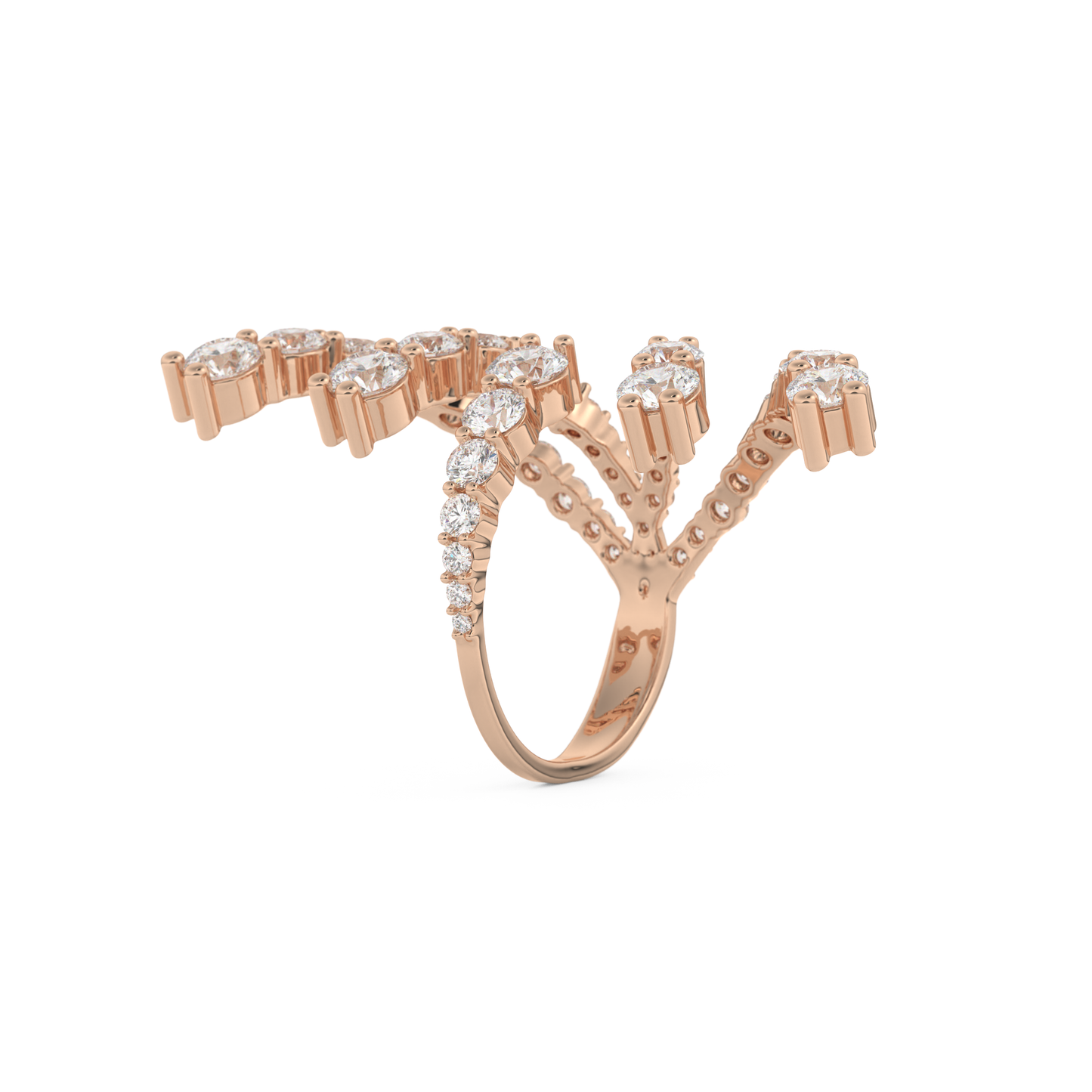 Floral and Multi Stones Wedding Band with 2.717 CT Round Cut Moissanite – Yellow, White, or Rose Gold (Copy)