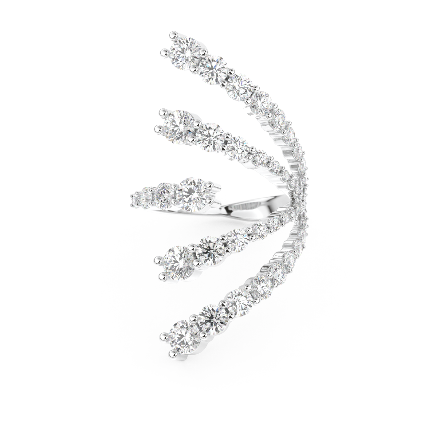 Floral and Multi Stones Wedding Band with 2.717 CT Round Cut Moissanite – Yellow, White, or Rose Gold (Copy)