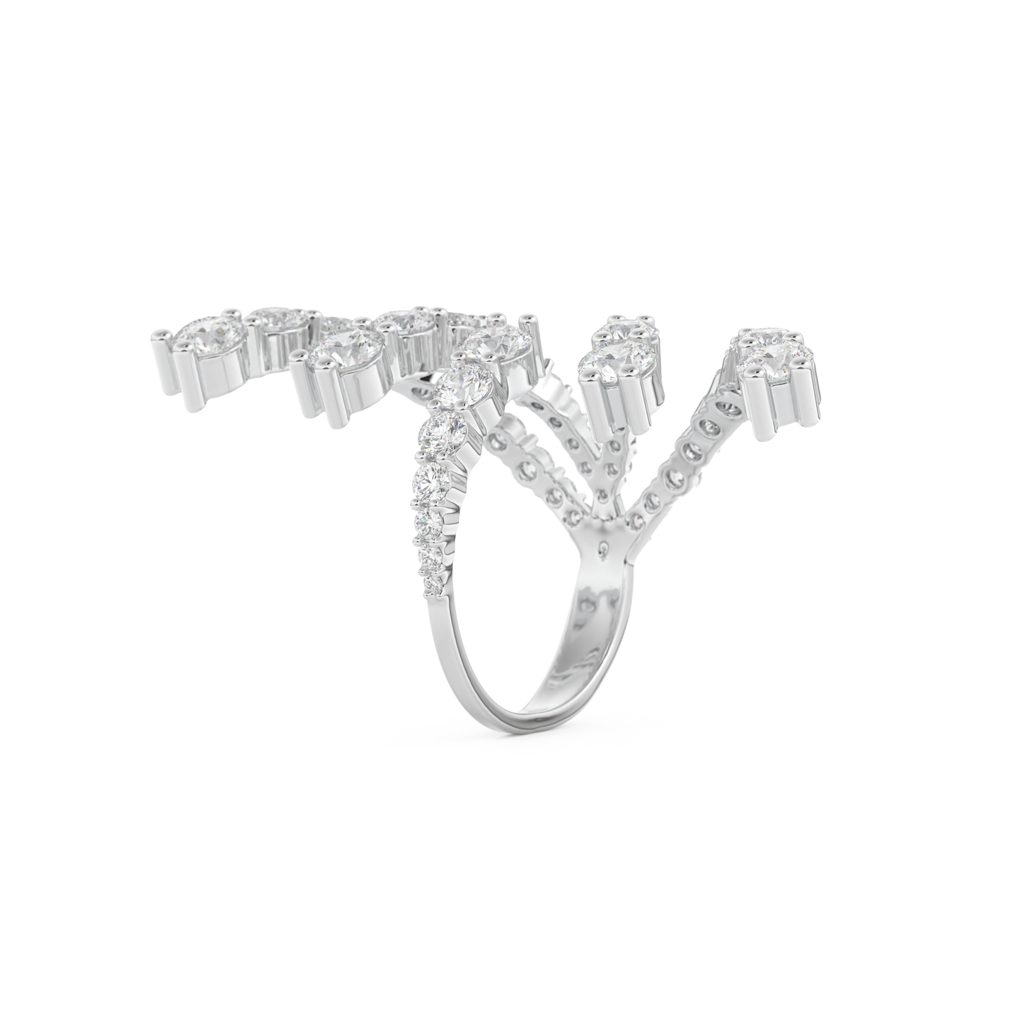 Floral and Multi Stones Wedding Band with 2.717 CT Round Cut Moissanite – Yellow, White, or Rose Gold (Copy)