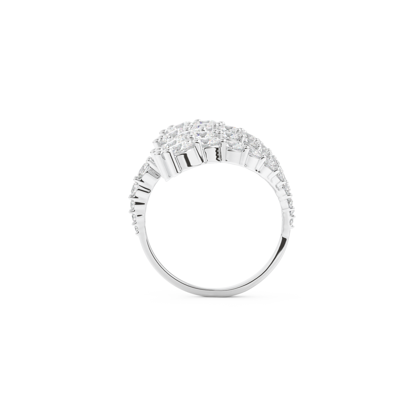 Floral and Multi Stones Wedding Band with 2.717 CT Round Cut Moissanite – Yellow, White, or Rose Gold (Copy)