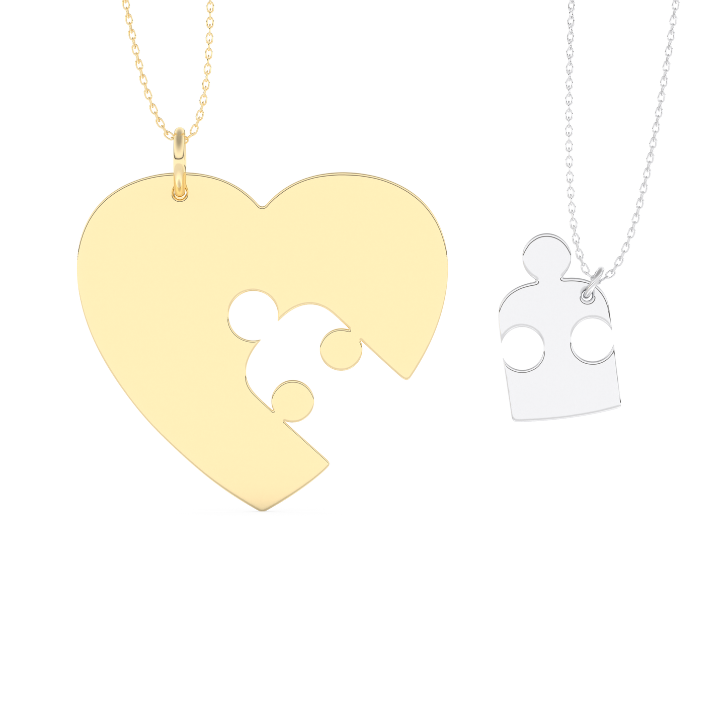 Custom Pendant Necklace – Split Heart or Puzzle