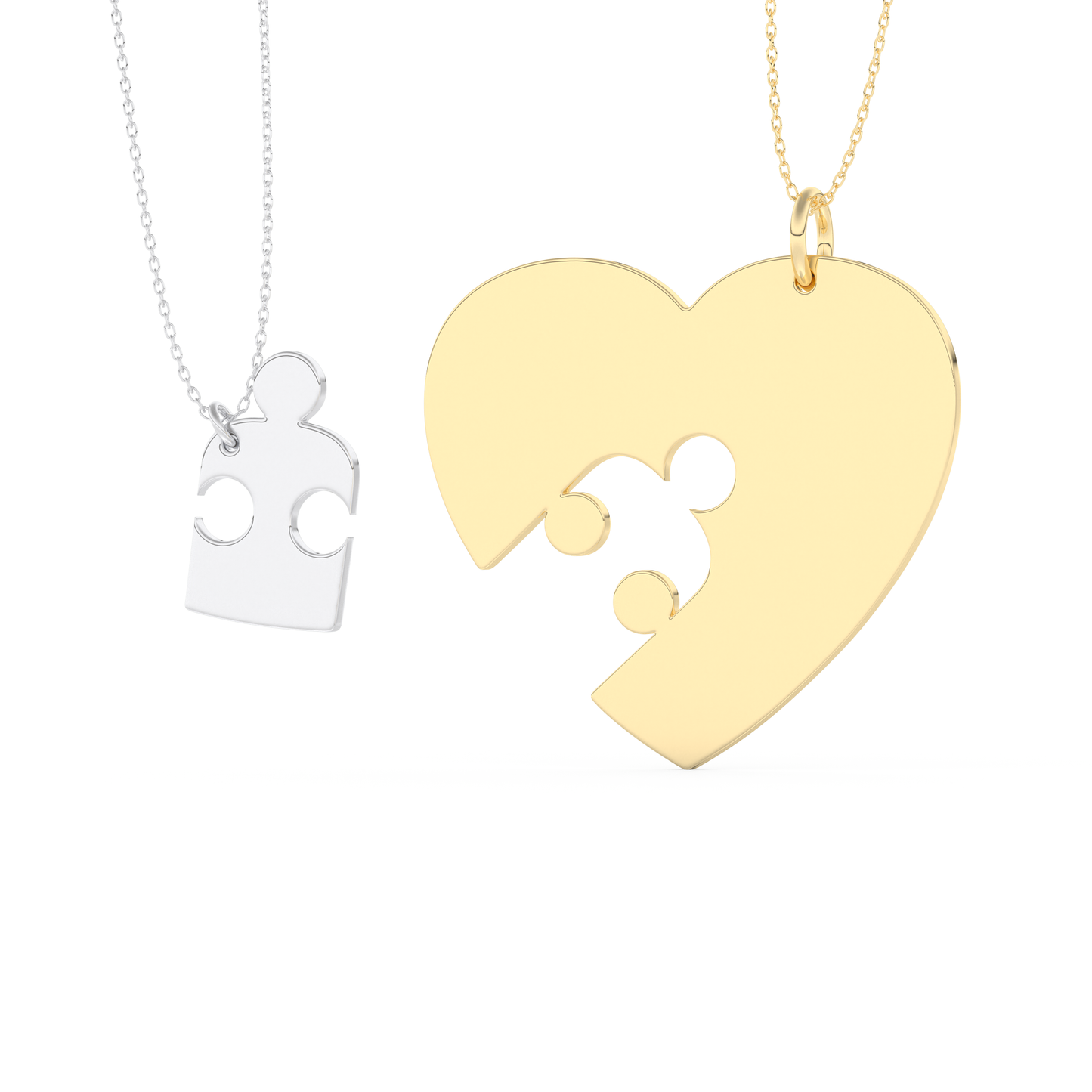 Custom Pendant Necklace – Split Heart or Puzzle