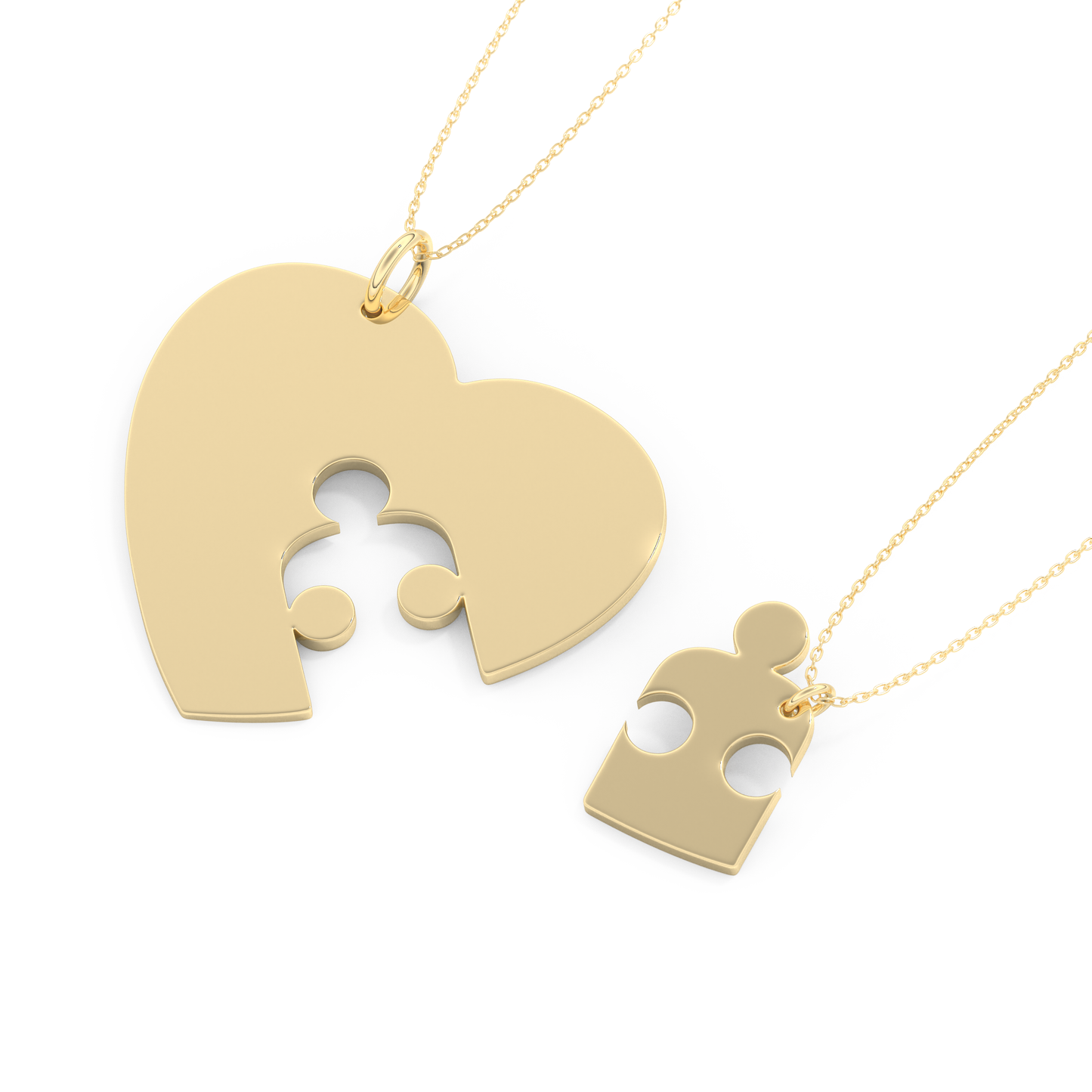 Custom Pendant Necklace – Split Heart or Puzzle
