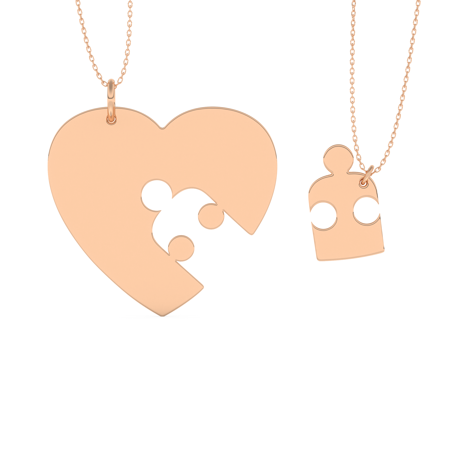 Custom Pendant Necklace – Split Heart or Puzzle