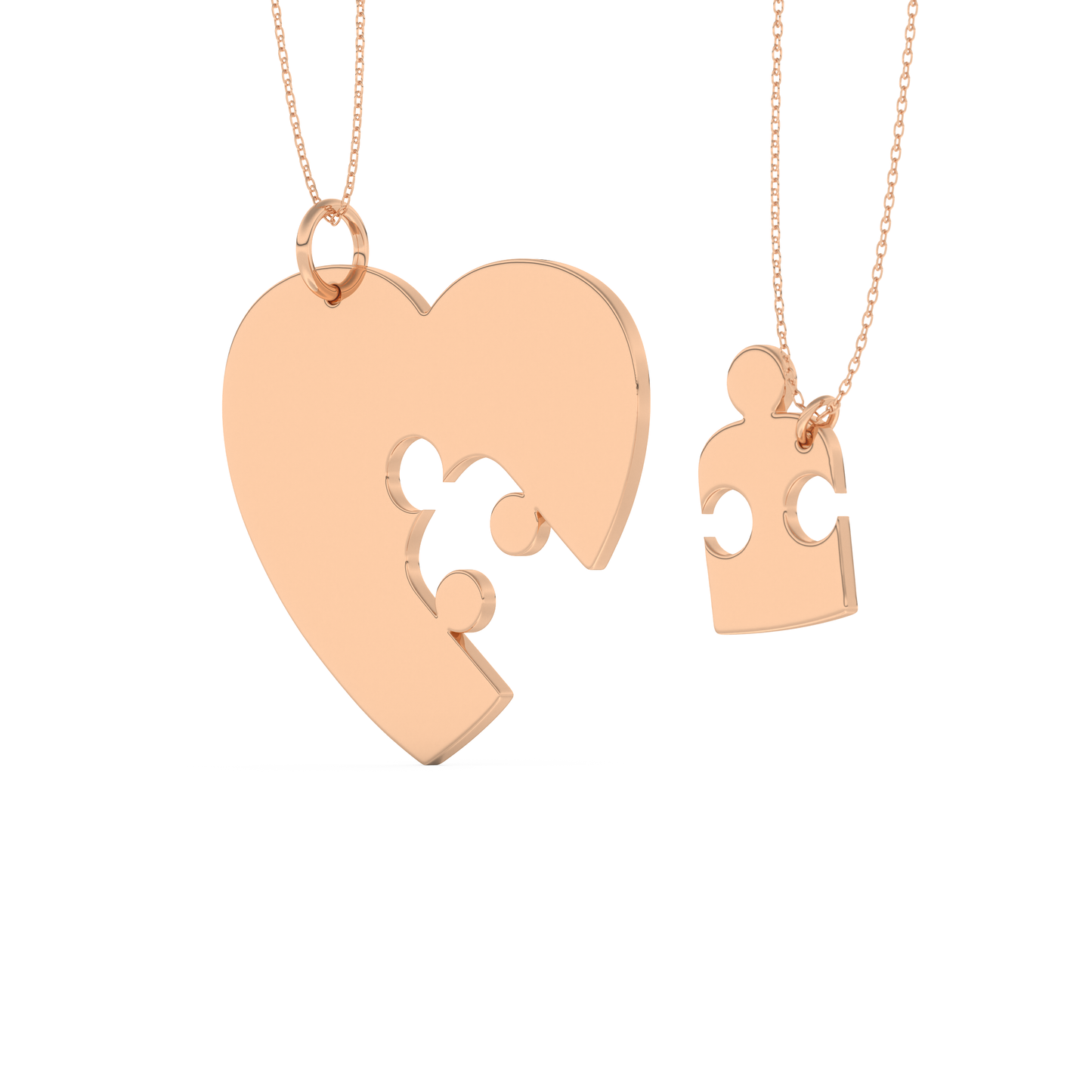 Custom Pendant Necklace – Split Heart or Puzzle