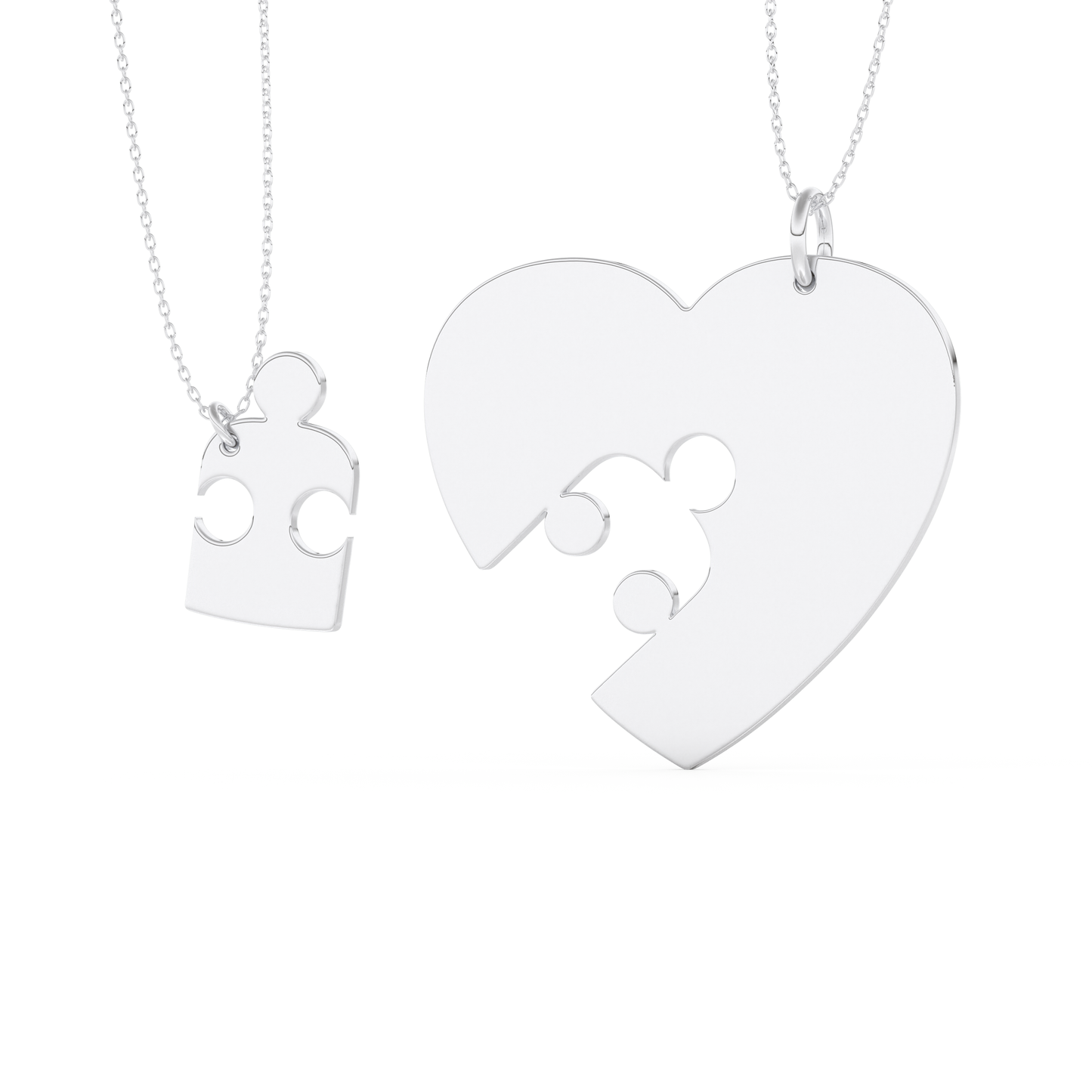 Custom Pendant Necklace – Split Heart or Puzzle