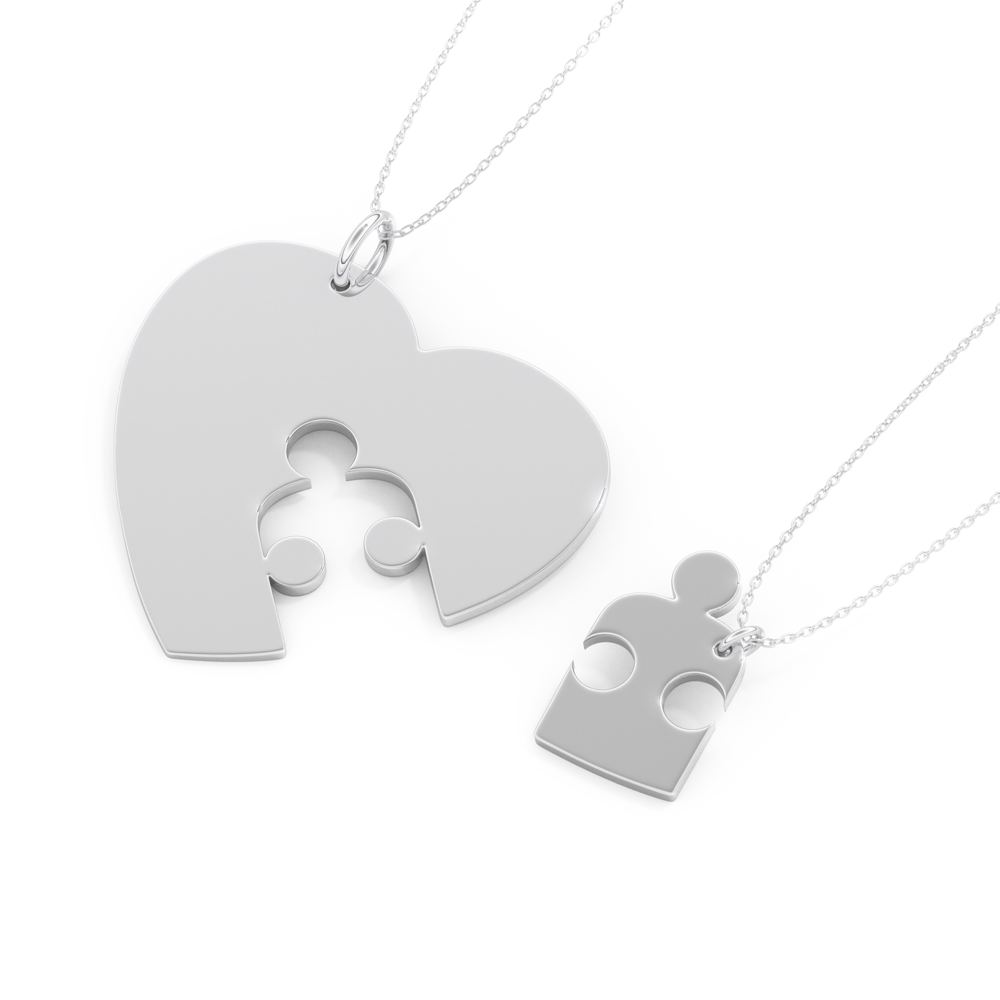 Custom Pendant Necklace – Split Heart or Puzzle