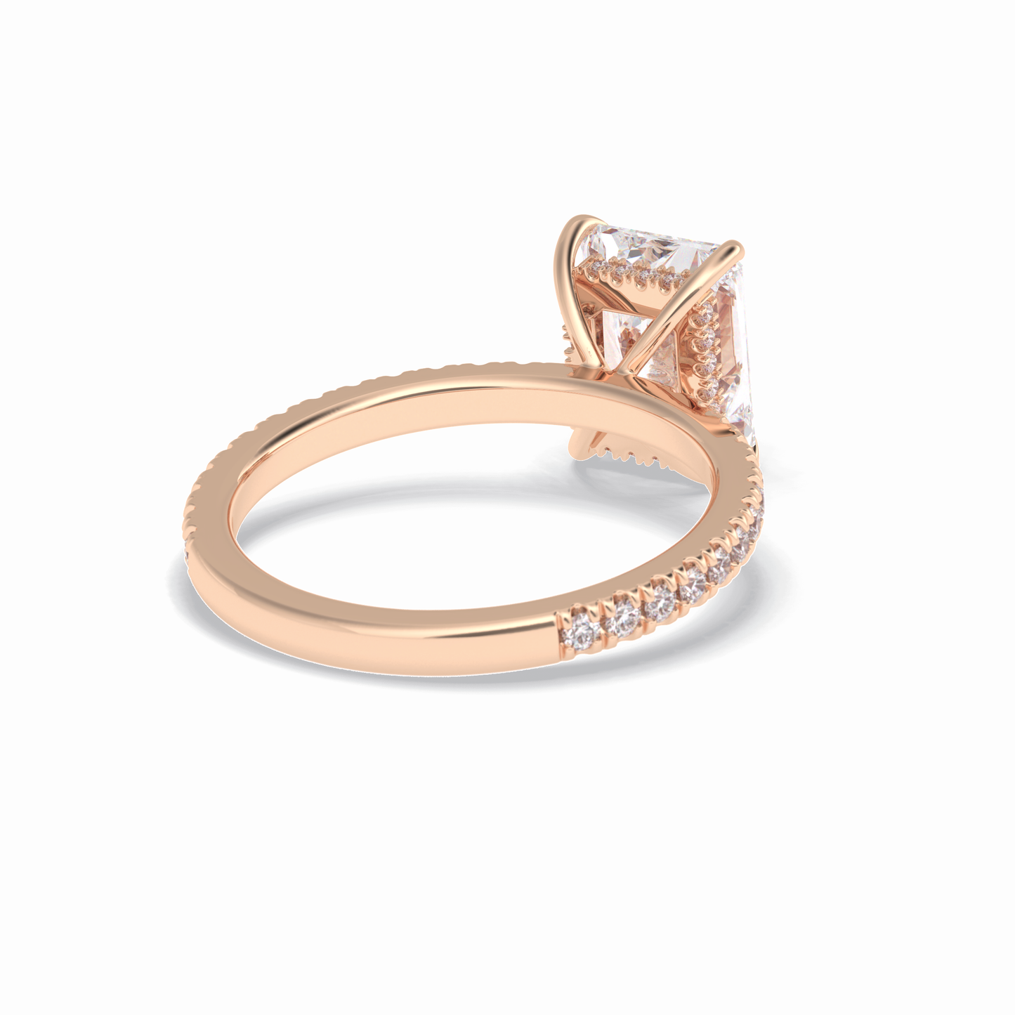 2.5 CT Radiant Cut Pave Style Moissanite Engagement Rings