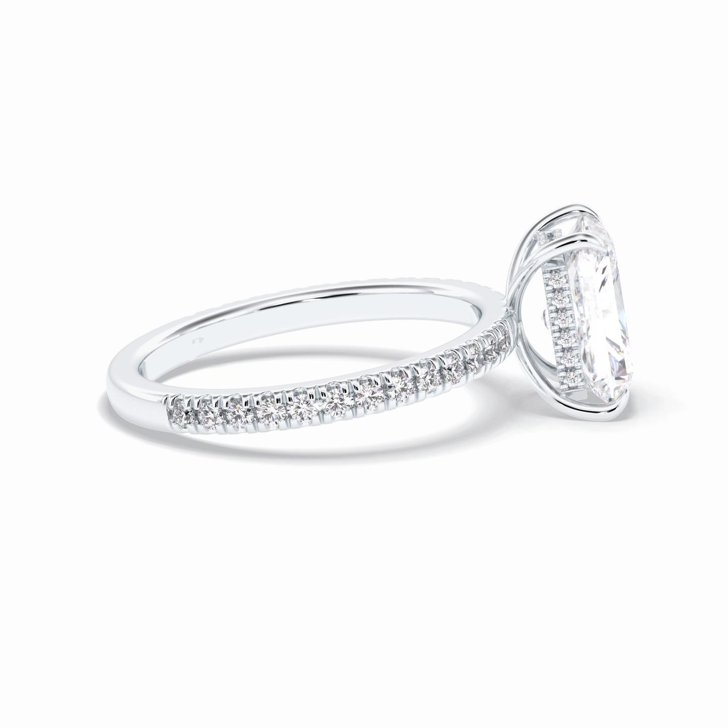 2.5 CT Radiant Cut Pave Style Moissanite Engagement Rings