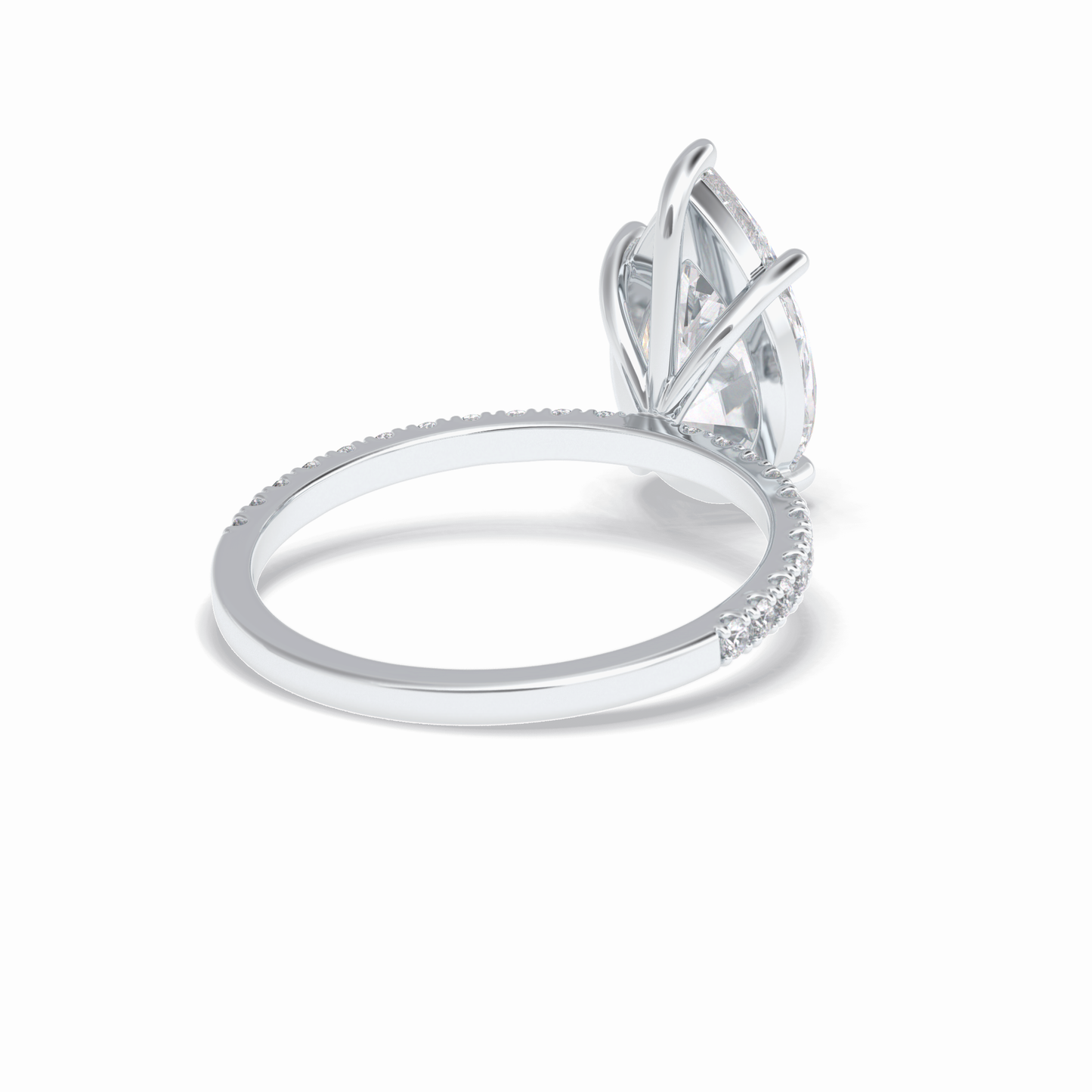 2.5 CT Pear Cut Pave Style Moissanite Engagement Rings
