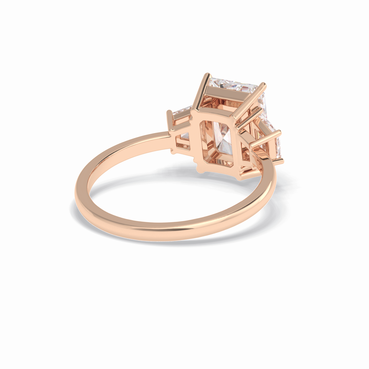 3.0 CT Radiant Cut Three Stones Style Moissanite Engagement Rings