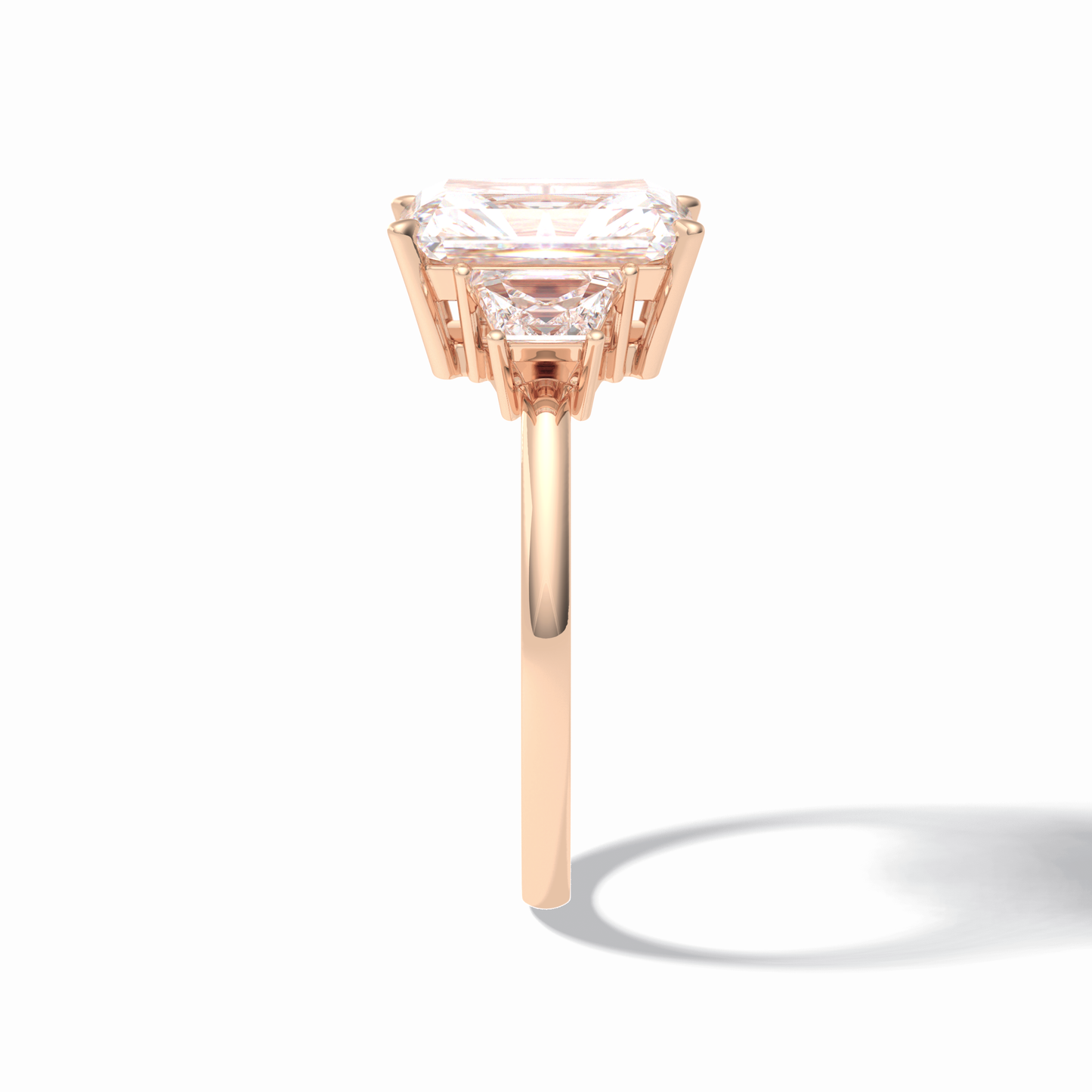 3.0 CT Radiant Cut Three Stones Style Moissanite Engagement Rings