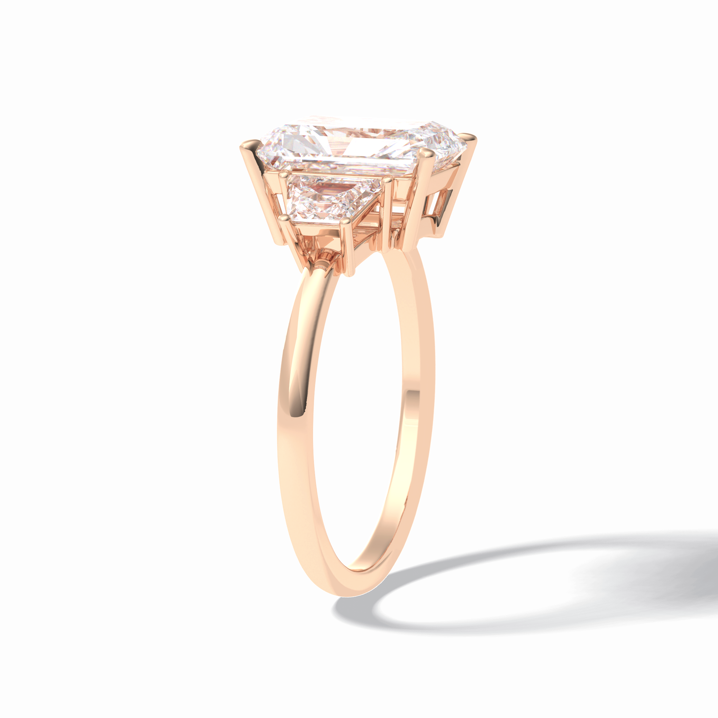 3.0 CT Radiant Cut Three Stones Style Moissanite Engagement Rings
