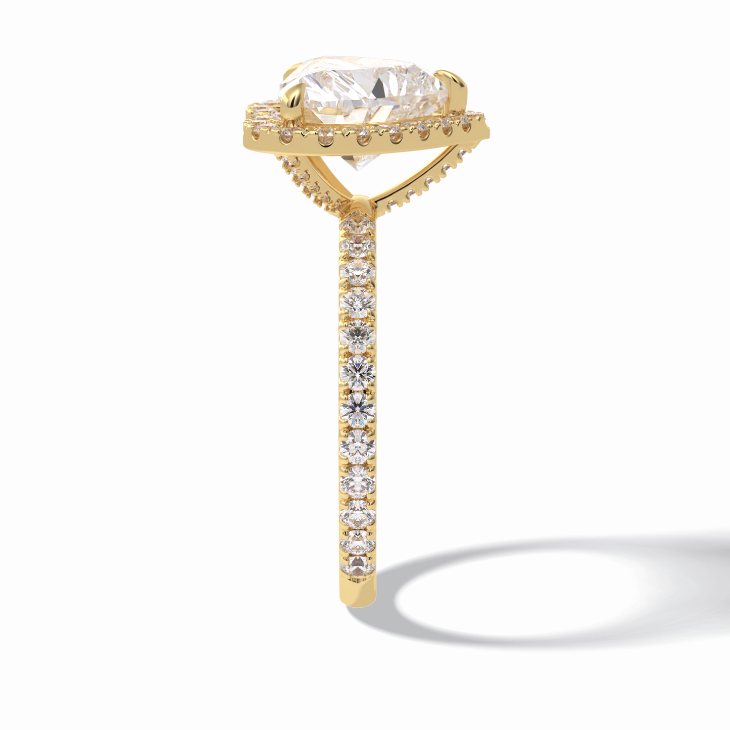 2.55 CT Heart Cut Halo & Pave Style Moissanite Engagement Rings
