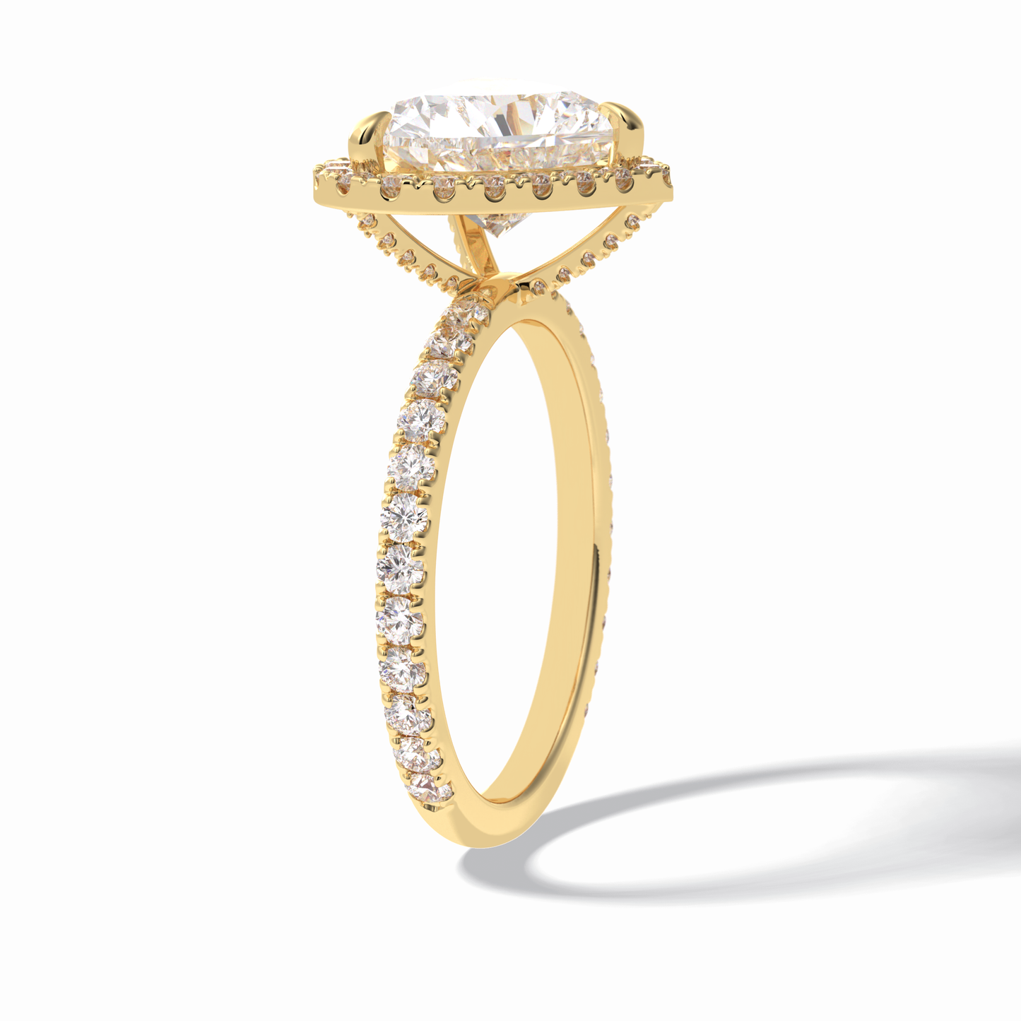 2.55 CT Heart Cut Halo & Pave Style Moissanite Engagement Rings