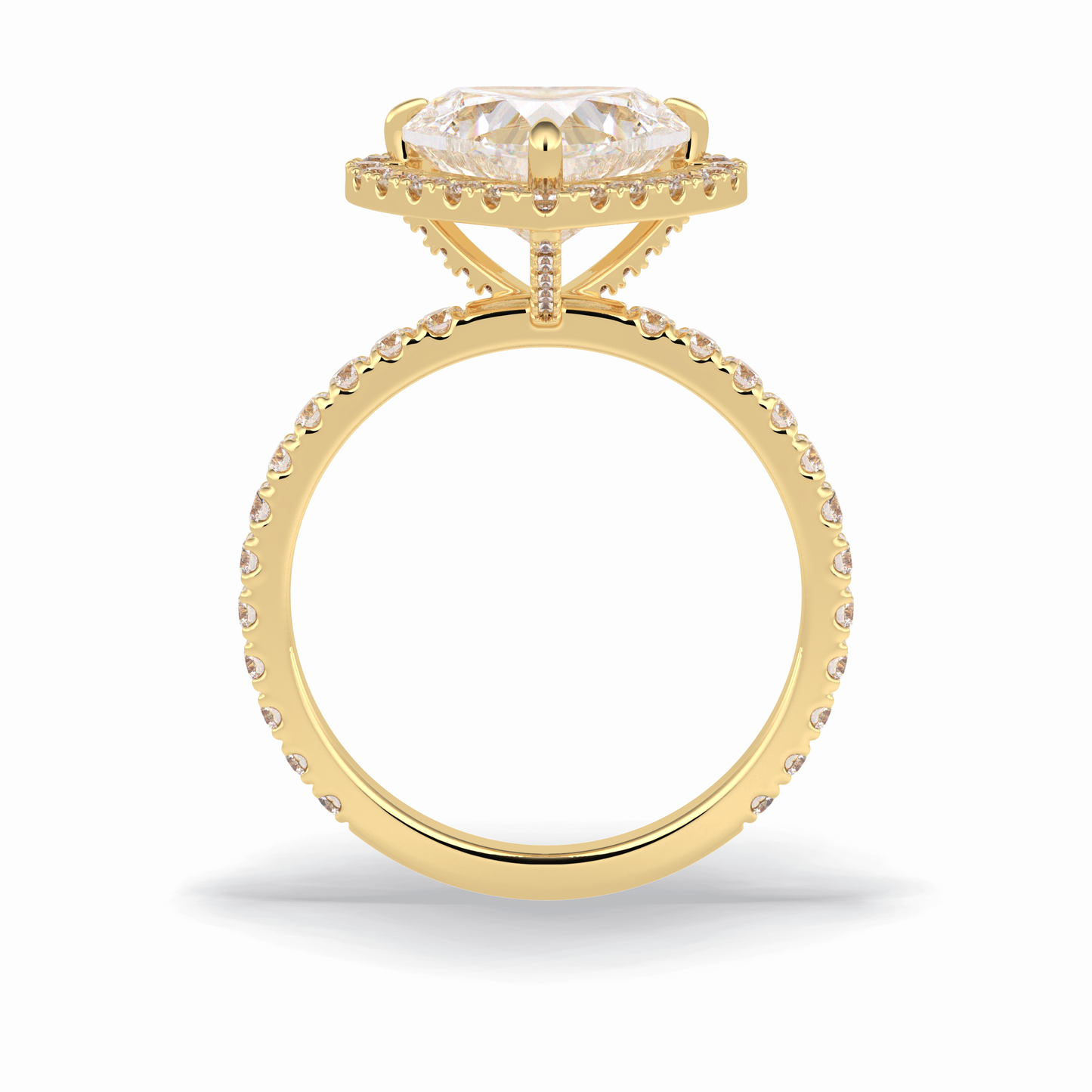 2.55 CT Heart Cut Halo & Pave Style Moissanite Engagement Rings