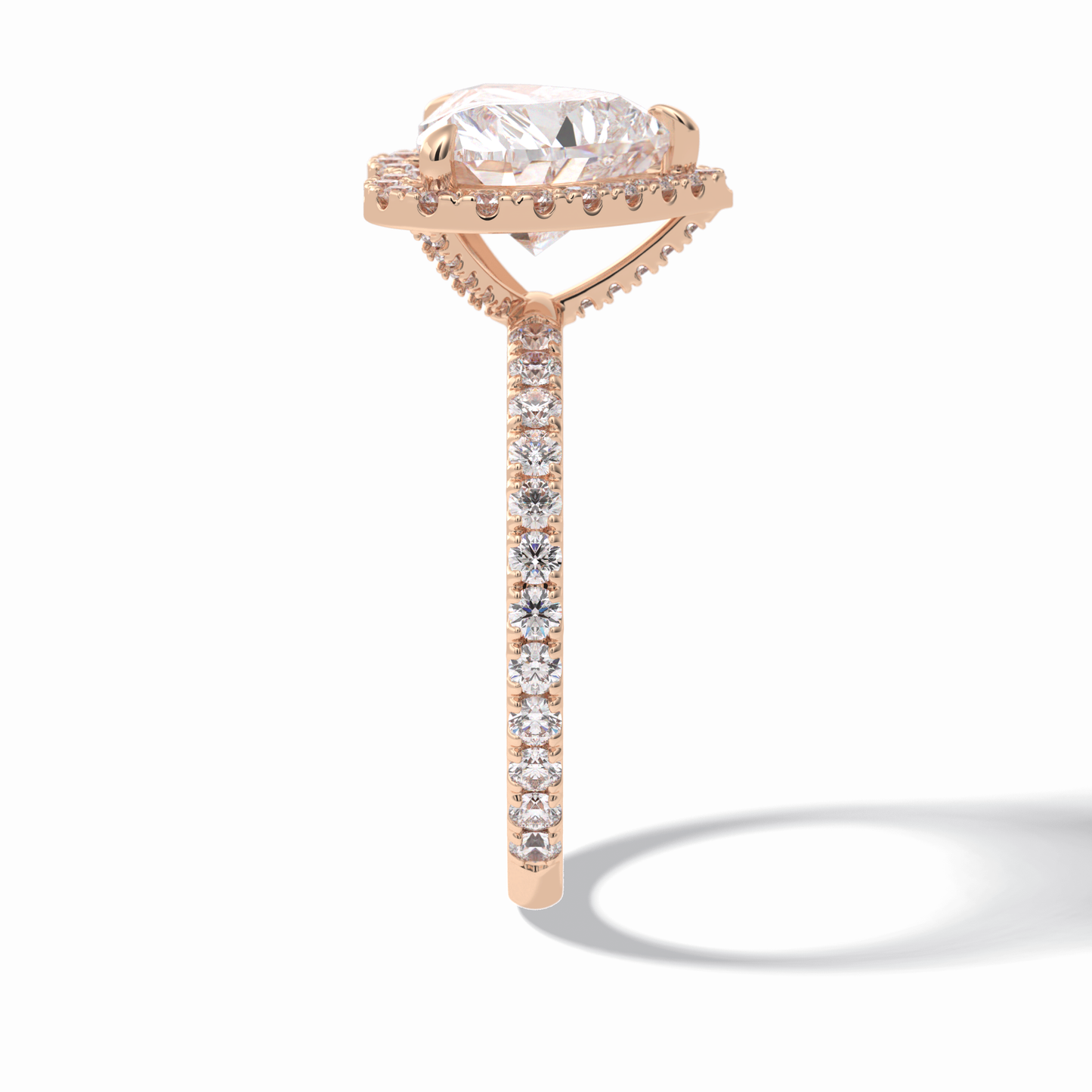 2.55 CT Heart Cut Halo & Pave Style Moissanite Engagement Rings
