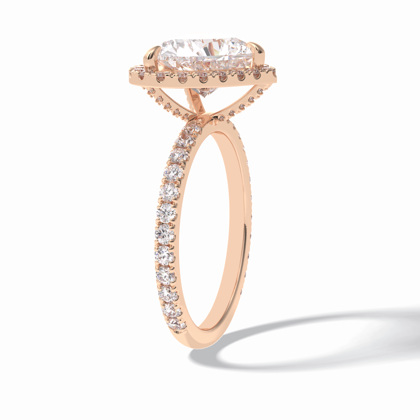 2.55 CT Heart Cut Halo & Pave Style Moissanite Engagement Rings