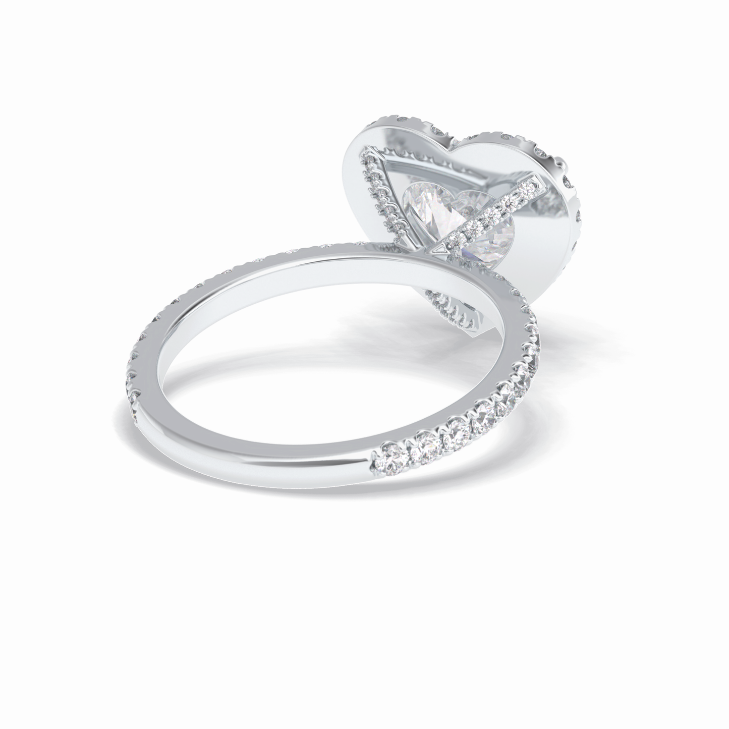 2.55 CT Heart Cut Halo & Pave Style Moissanite Engagement Rings