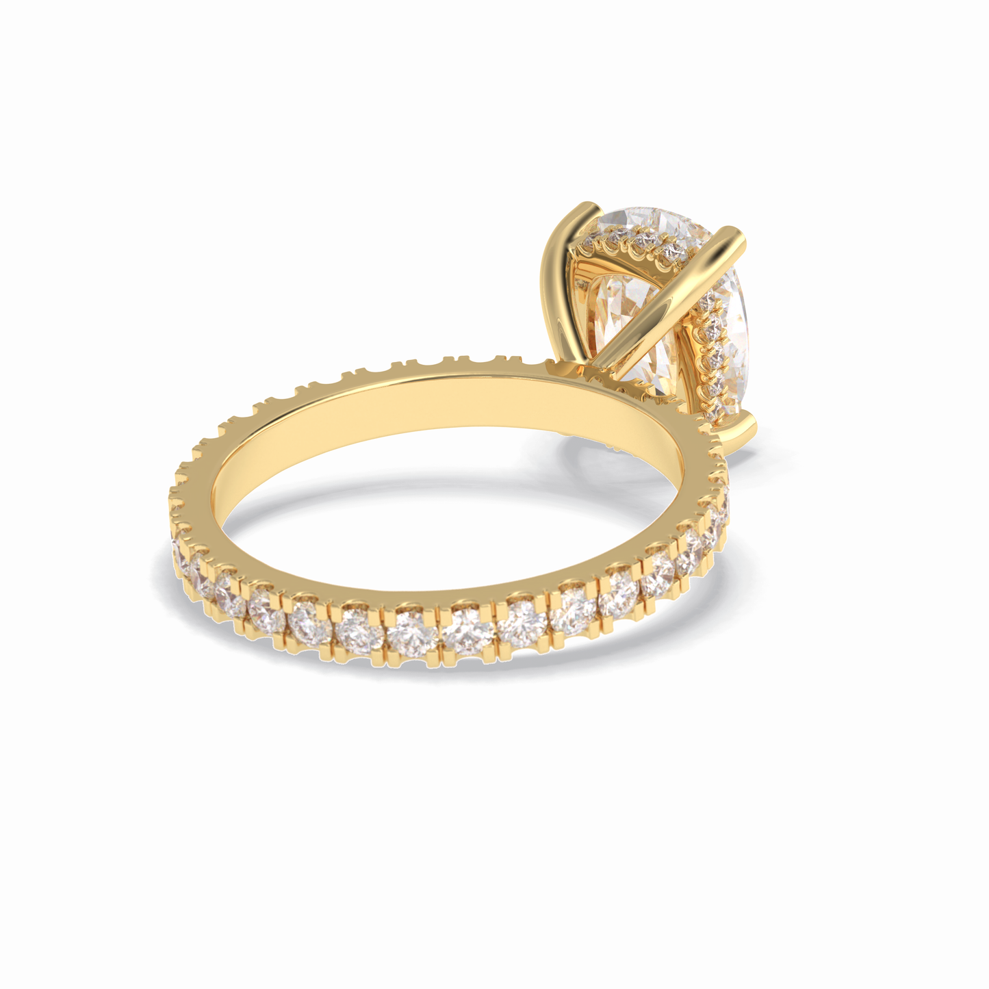 3.0 CT Cushion Cut Hidden Halo & Pave Style Moissanite Engagement Rings