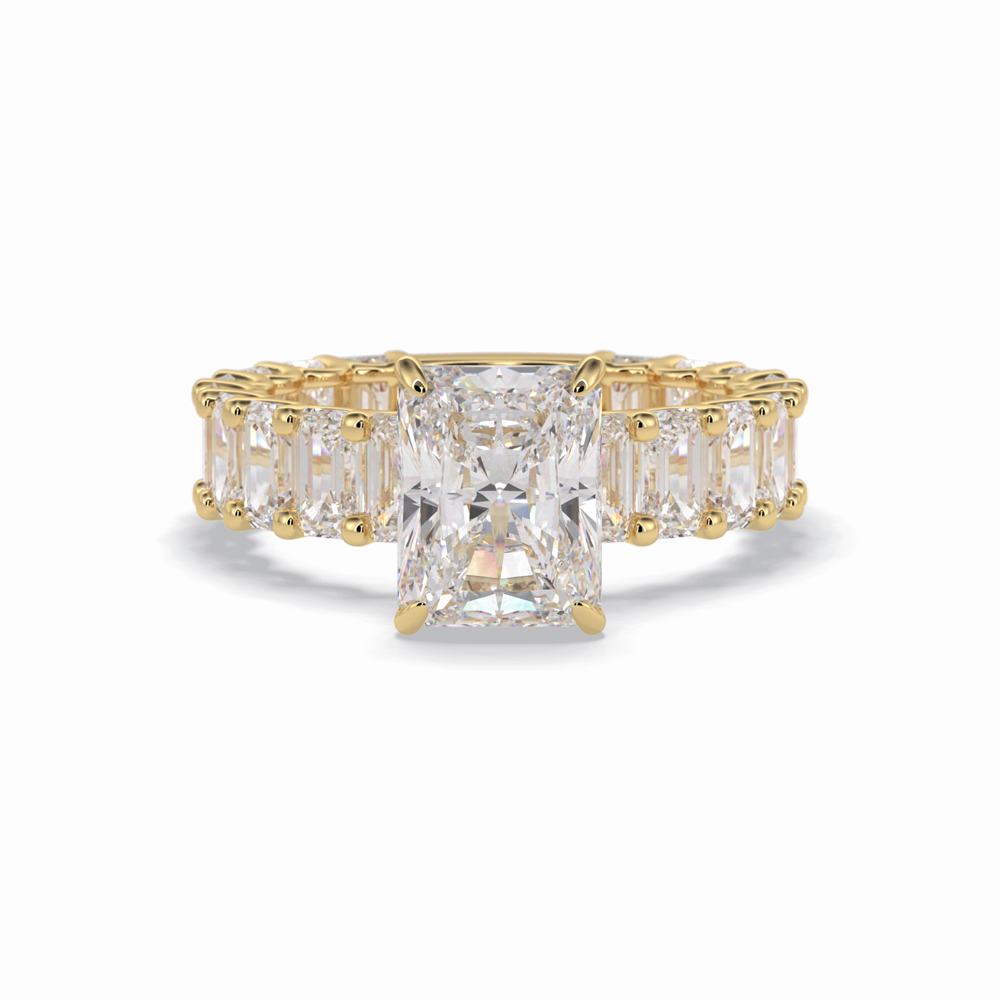 3.05 CT Radiant Cut Pave Style Moissanite Engagement Ring 8