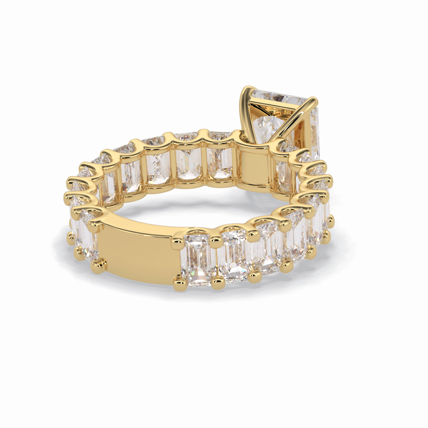 3.05 CT Radiant Cut Pave Style Moissanite Engagement Ring 9