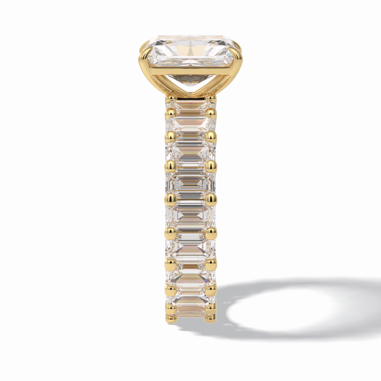 3.05 CT Radiant Cut Pave Style Moissanite Engagement Ring 11