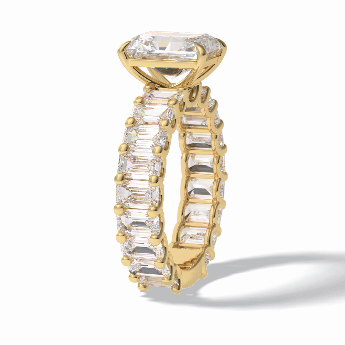 3.05 CT Radiant Cut Pave Style Moissanite Engagement Ring 12