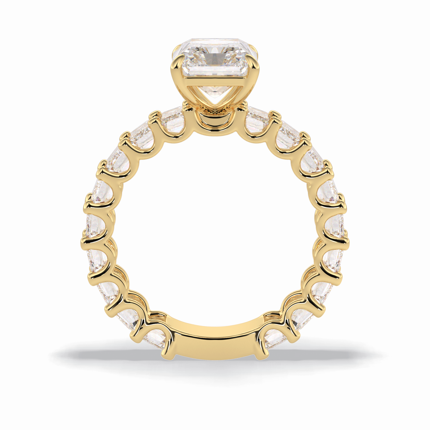 3.05 CT Radiant Cut Pave Style Moissanite Engagement Ring 14