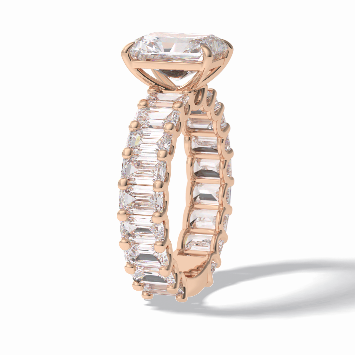 3.05 CT Radiant Cut Pave Style Moissanite Engagement Ring 19