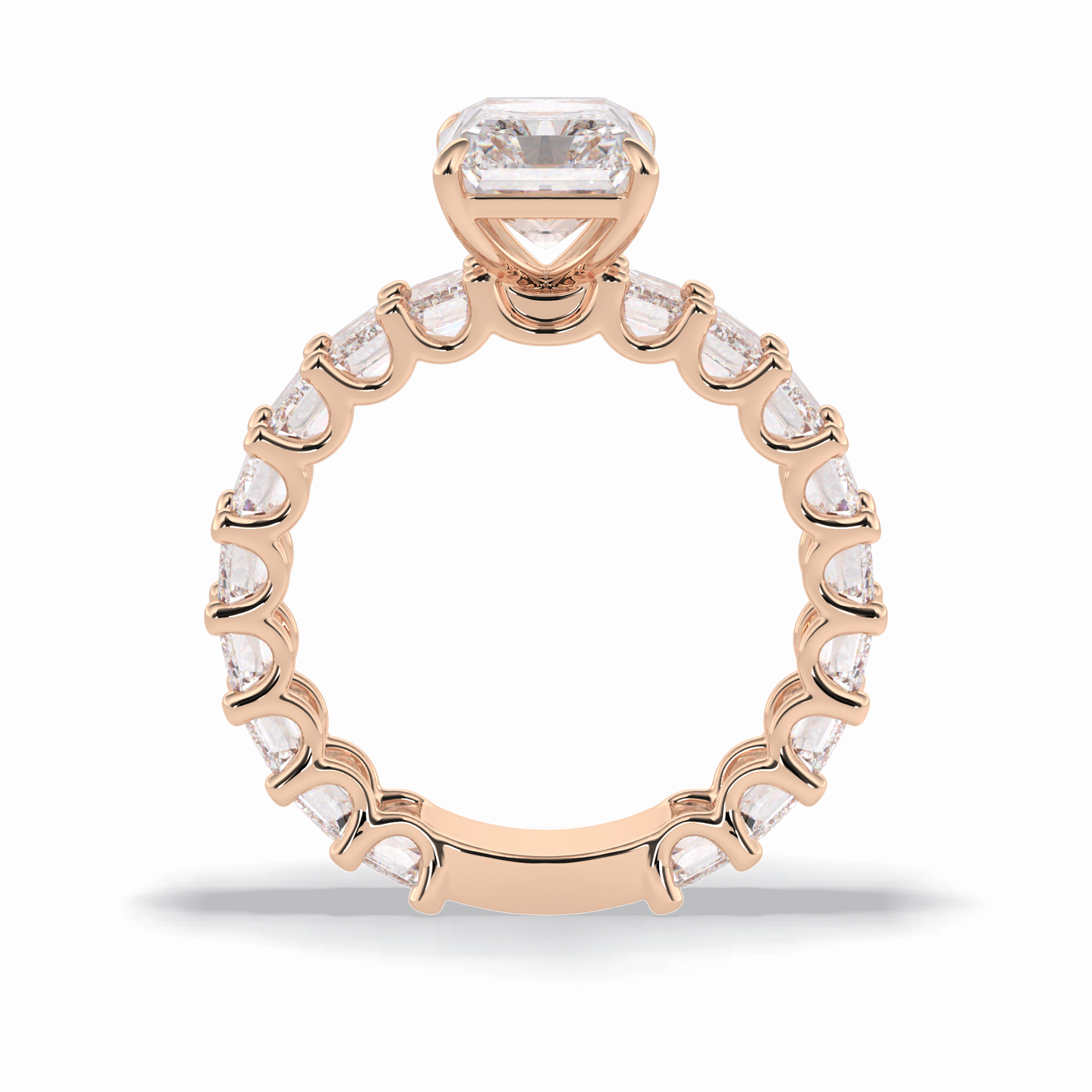 3.05 CT Radiant Cut Pave Style Moissanite Engagement Ring 21