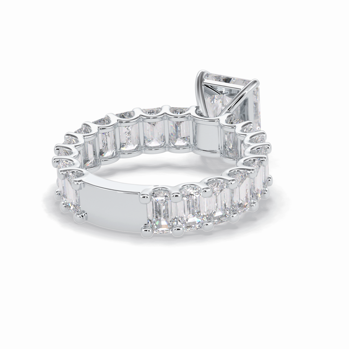 3.05 CT Radiant Cut Pave Style Moissanite Engagement Ring 3