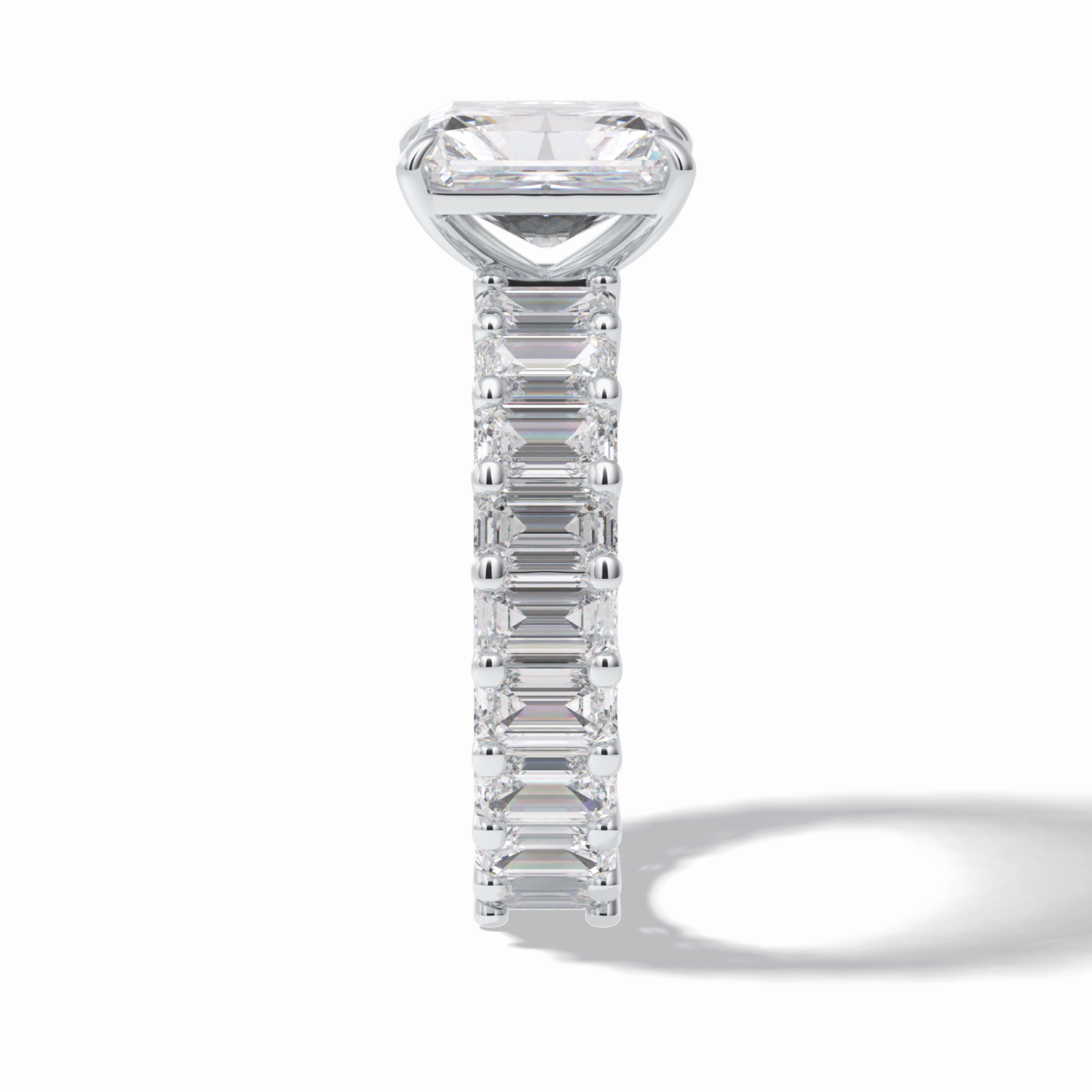3.05 CT Radiant Cut Pave Style Moissanite Engagement Ring 4