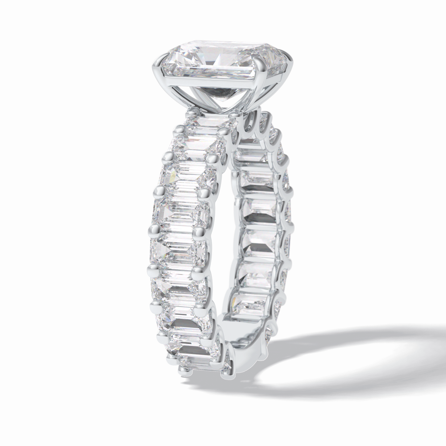 3.05 CT Radiant Cut Pave Style Moissanite Engagement Ring 5