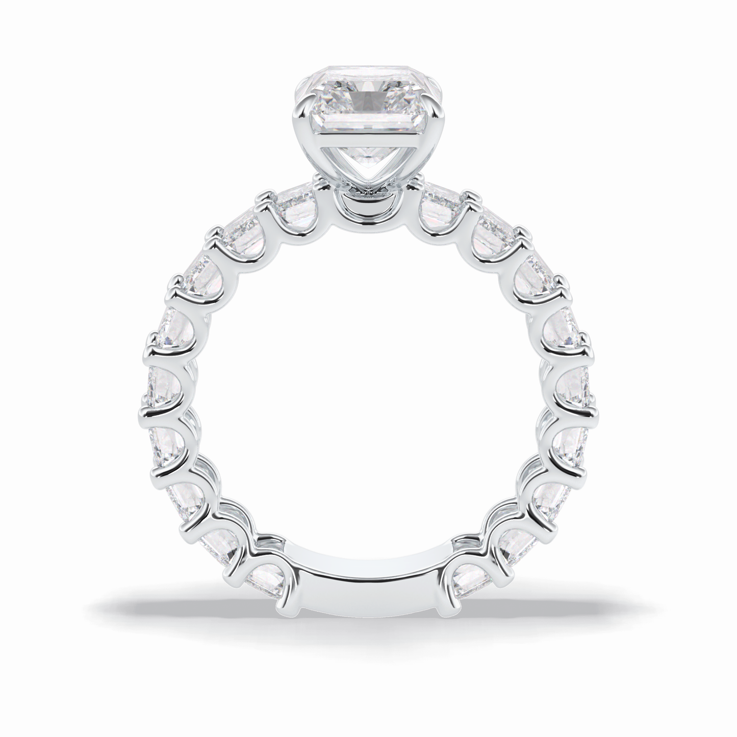 3.05 CT Radiant Cut Pave Style Moissanite Engagement Ring 7