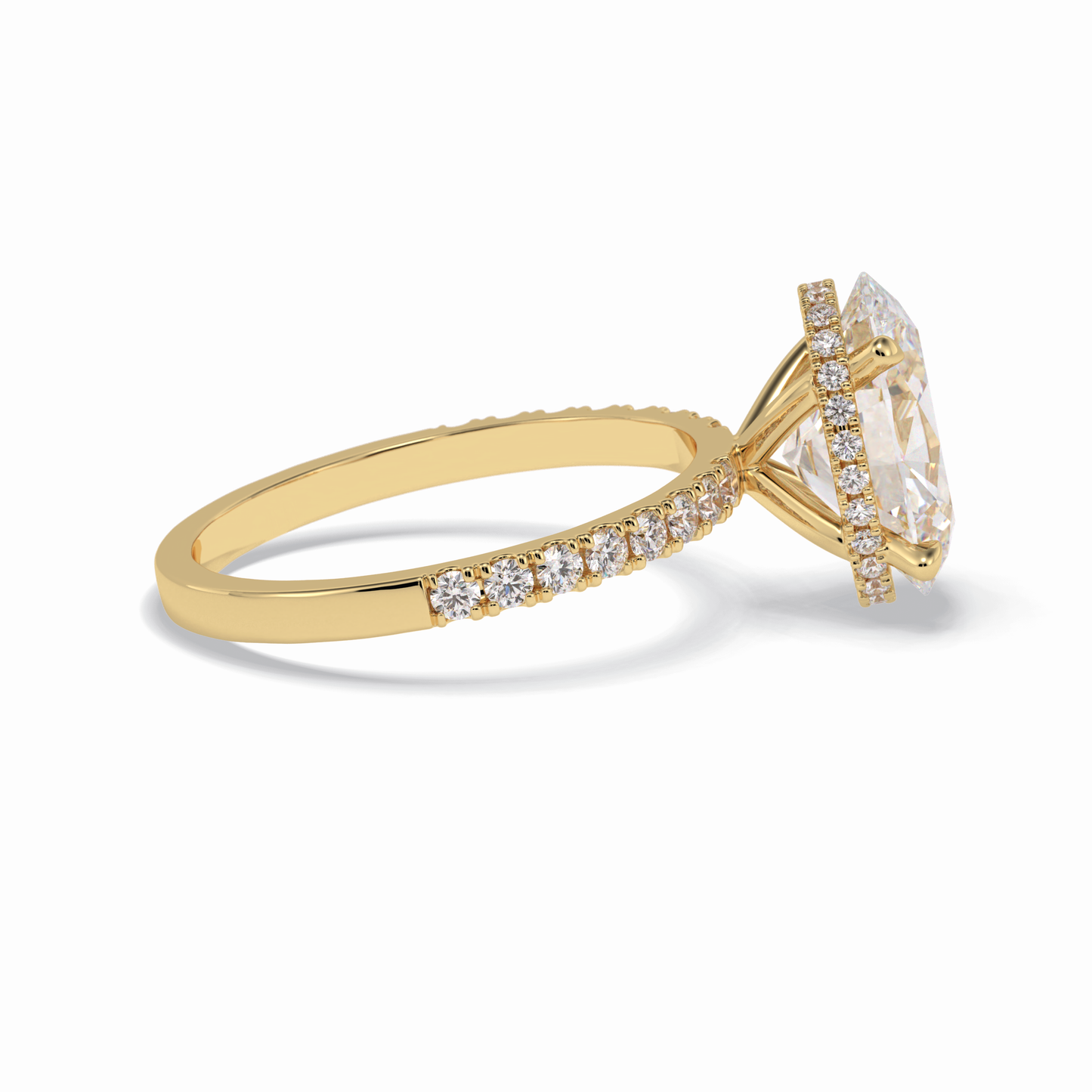 2.75 CT Oval Cut Pave & Hidden Halo Style Moissanite Engagement Rings