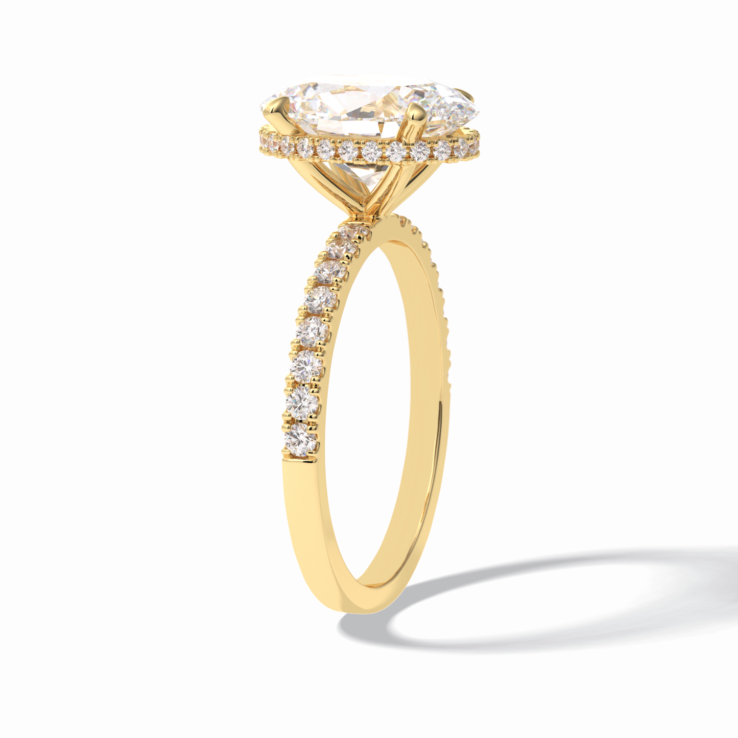 2.75 CT Oval Cut Pave & Hidden Halo Style Moissanite Engagement Rings
