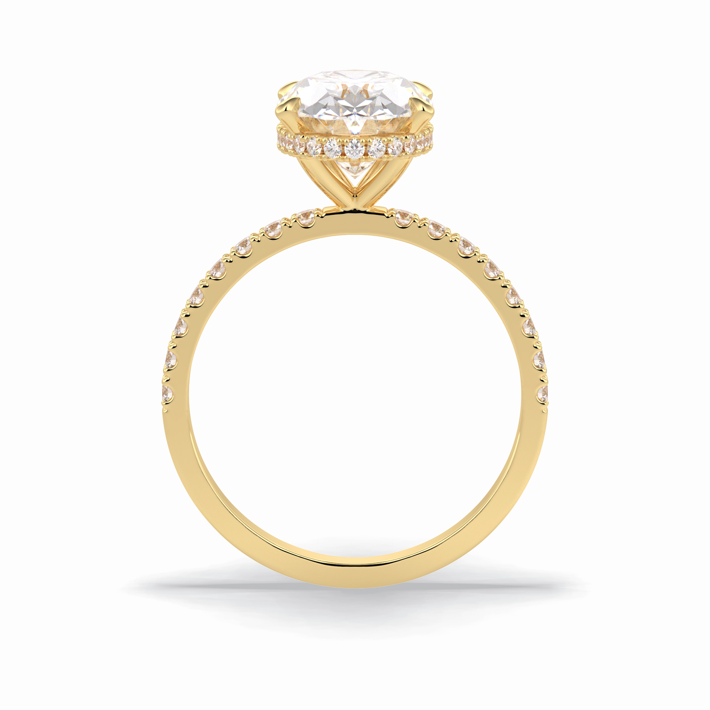 2.75 CT Oval Cut Pave & Hidden Halo Style Moissanite Engagement Rings