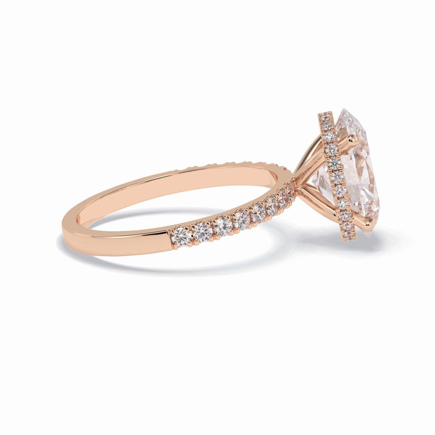 2.75 CT Oval Cut Pave & Hidden Halo Style Moissanite Engagement Rings