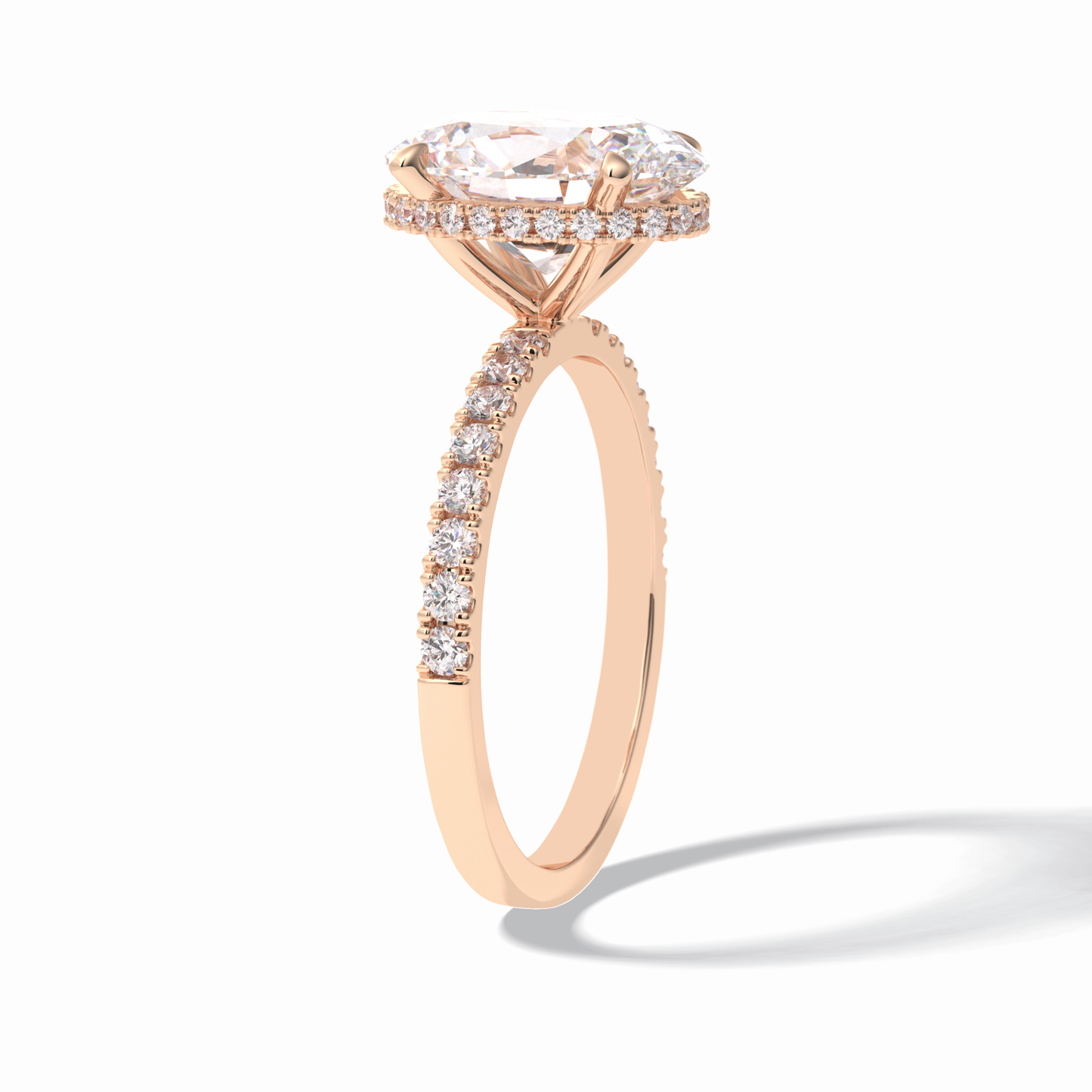 2.75 CT Oval Cut Pave & Hidden Halo Style Moissanite Engagement Rings