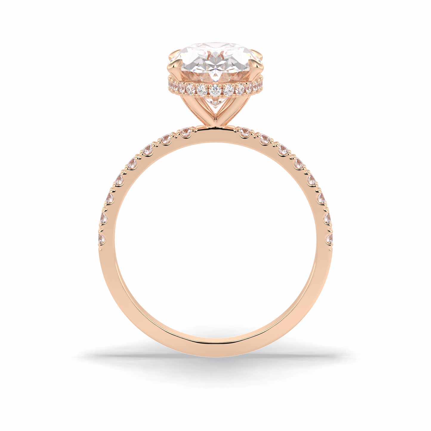 2.75 CT Oval Cut Pave & Hidden Halo Style Moissanite Engagement Rings
