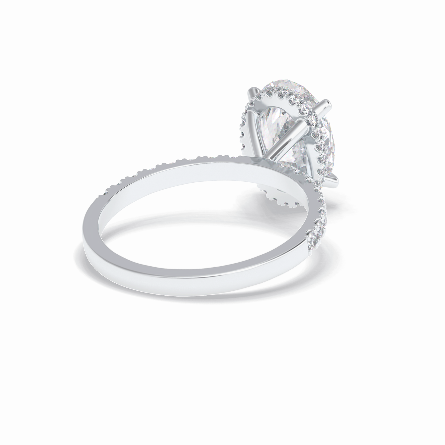 2.75 CT Oval Cut Pave & Hidden Halo Style Moissanite Engagement Rings