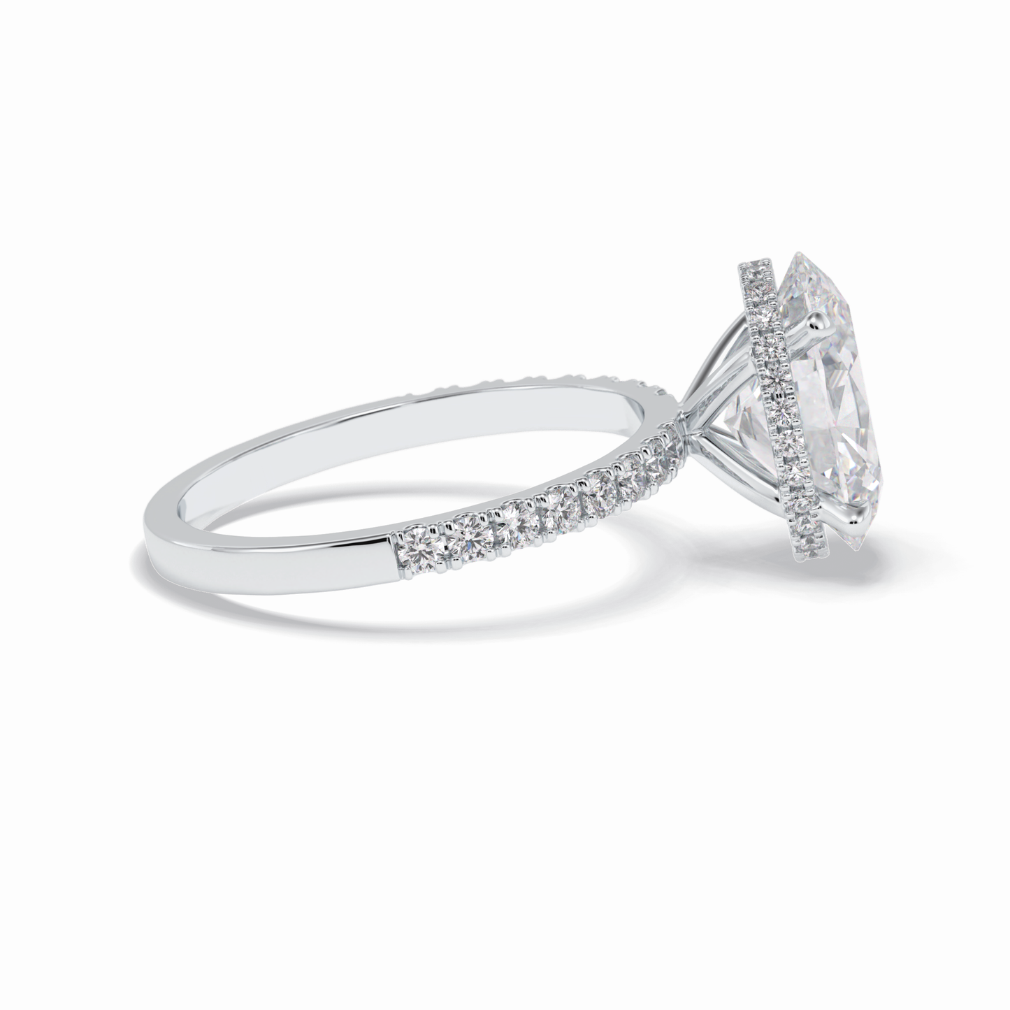 2.75 CT Oval Cut Pave & Hidden Halo Style Moissanite Engagement Rings
