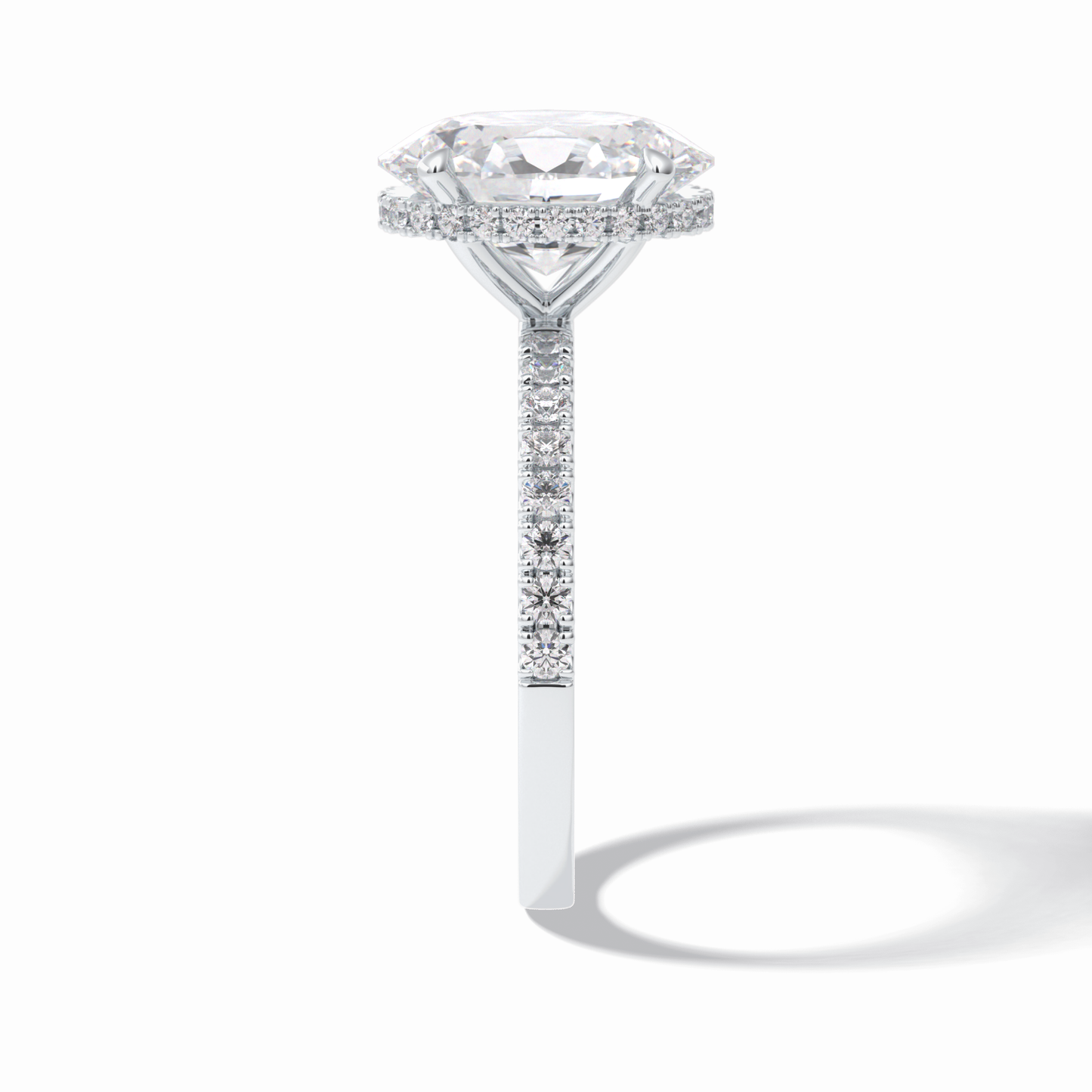 2.75 CT Oval Cut Pave & Hidden Halo Style Moissanite Engagement Rings